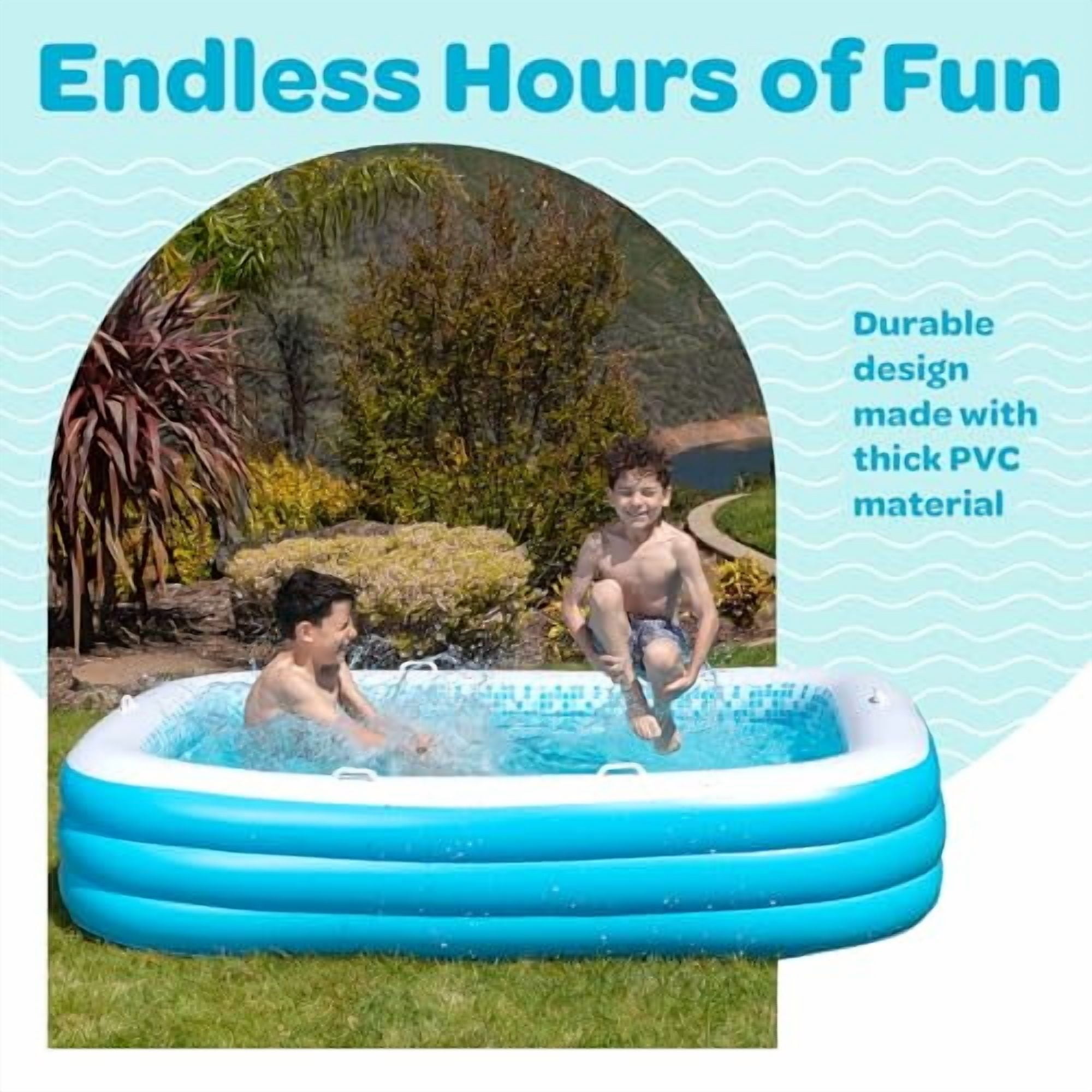 Grip A Pool Large Inflatable Family Size Swimming Pool 90''x60''x19'' Blow up Pool for Kids and Adults - Image 9