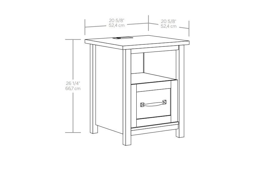 Better Homes & Gardens Modern Farmhouse Nightstand with USB, Alabaster and Light Honey Finish - Image 2