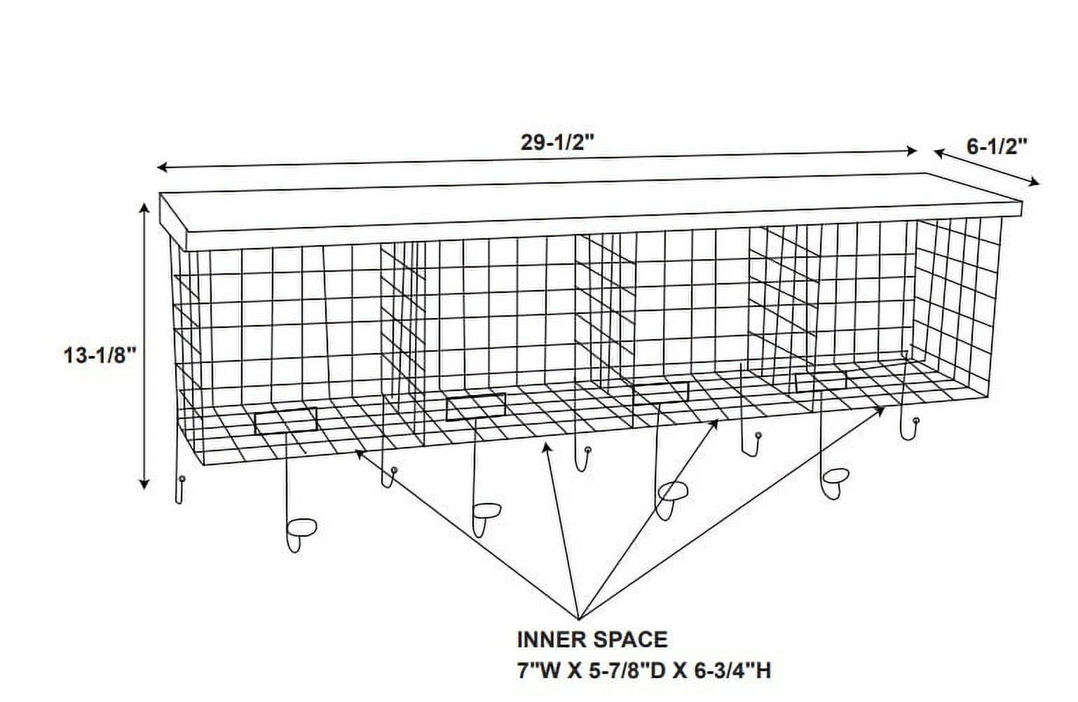 Linon 4-Cubby Floating Wall Shelf, Black - Image 6