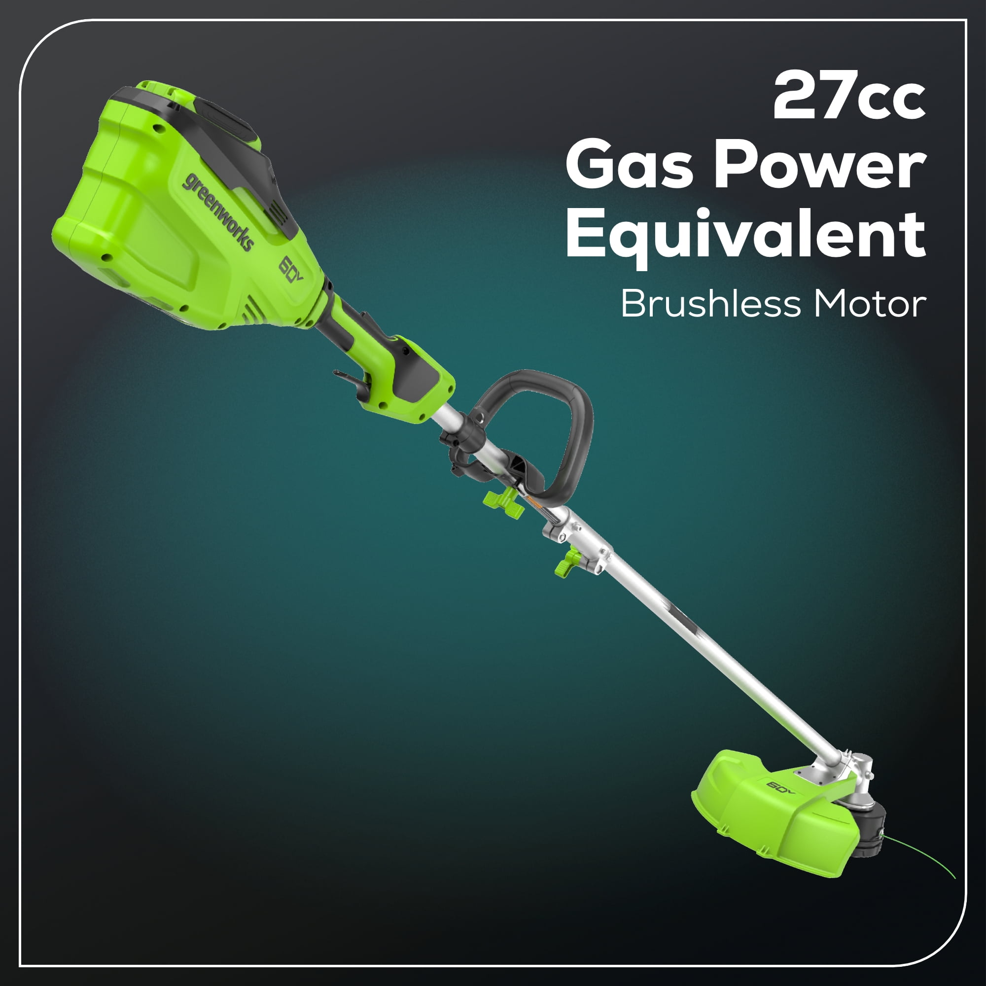 Greenworks 60V 16" String Trimmer & 750 cfm 180 mph Blower Combo + 2.5Ah Battery & Charger - Image 3