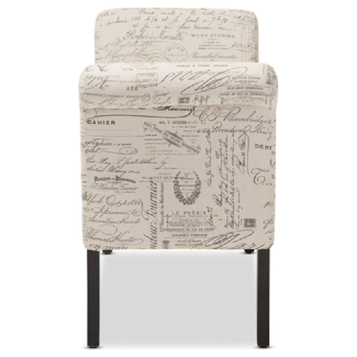 Baxton Studio Avignon Script-Patterned French Laundry Fabric Storage Ottoman Bench - Image 4