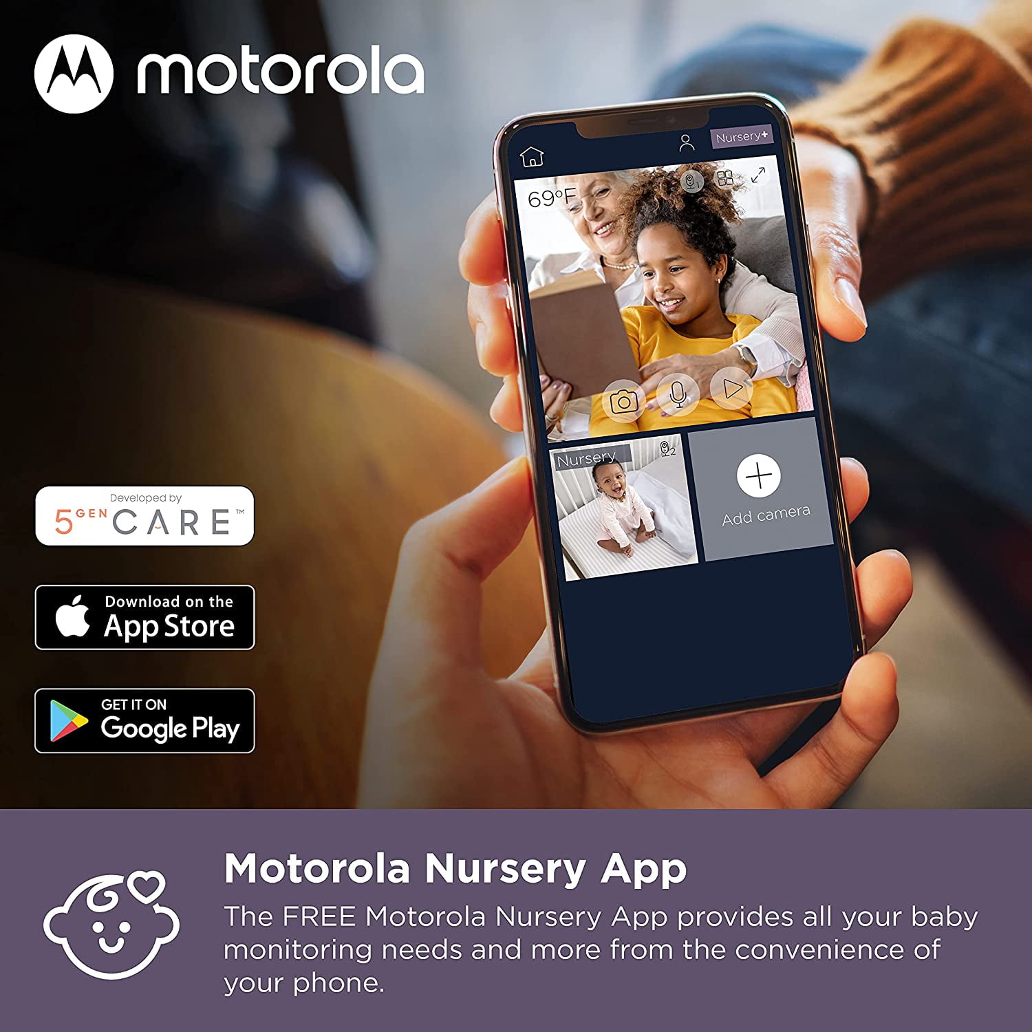 Motorola VM65 Connect 5" Full HD (1080p) Wi-Fi Video Baby Monitor | Secure Private Connection | 2-Way Talk - Image 5