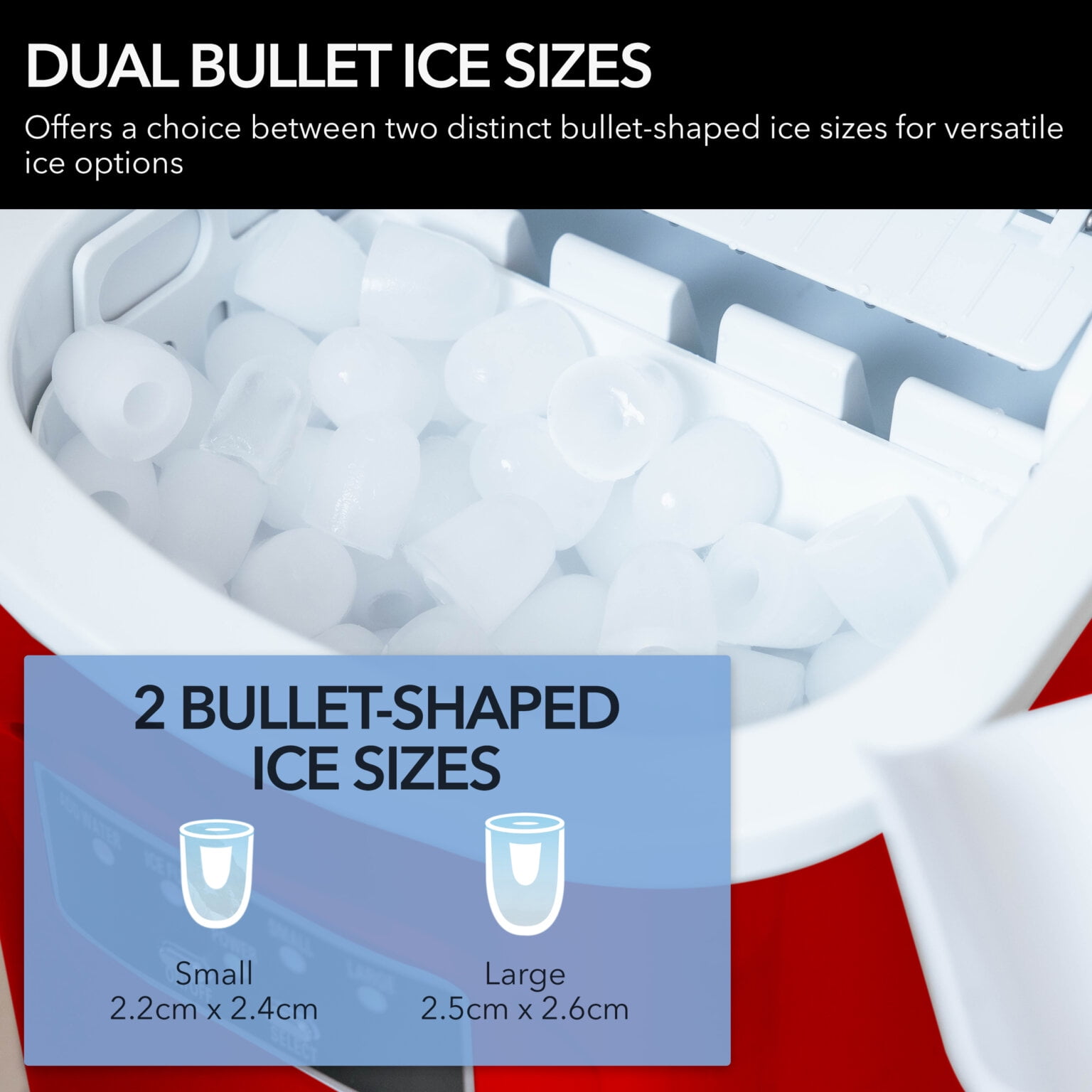 Whynter Compact Portable Ice Maker, 27 lb Capacity, Red - Image 12