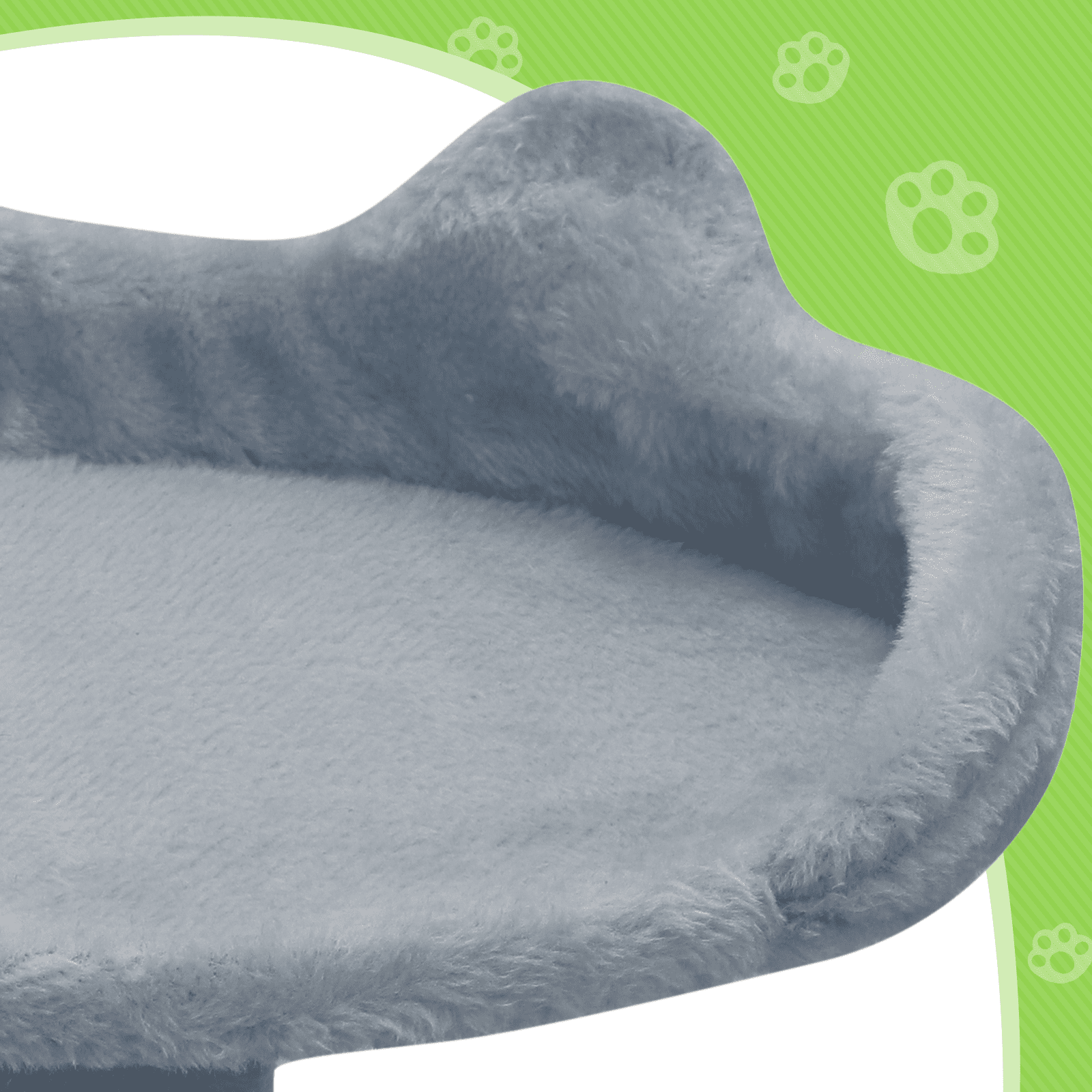 Magshion 60" Multi-Level Cat Tree Tower with Caves, Gentle Ramp, and Pompoms for Indoor Cats, Light Gray - Image 8