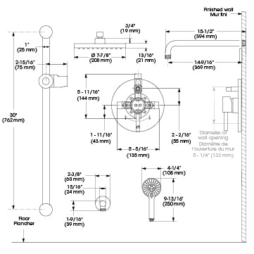 Belanger KIT-DEL130CCP Rain Pressure Balanced Round Shower System, Polished Chrome - Image 6