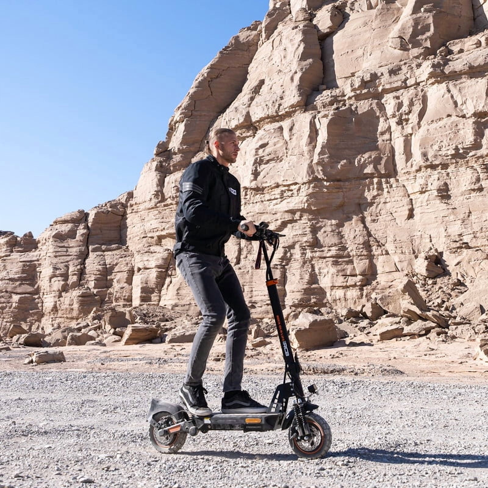 RCB D5PRO Electric Scooter Adult,1600W Peak Motor, 48V27Ah Battery, Up to 80 Miles Range, 10"Anti-Flat Off-Road Tires, Dual Brakes&Dual Suspension, Foldable Commuter Scooter with App & NFC - Image 9