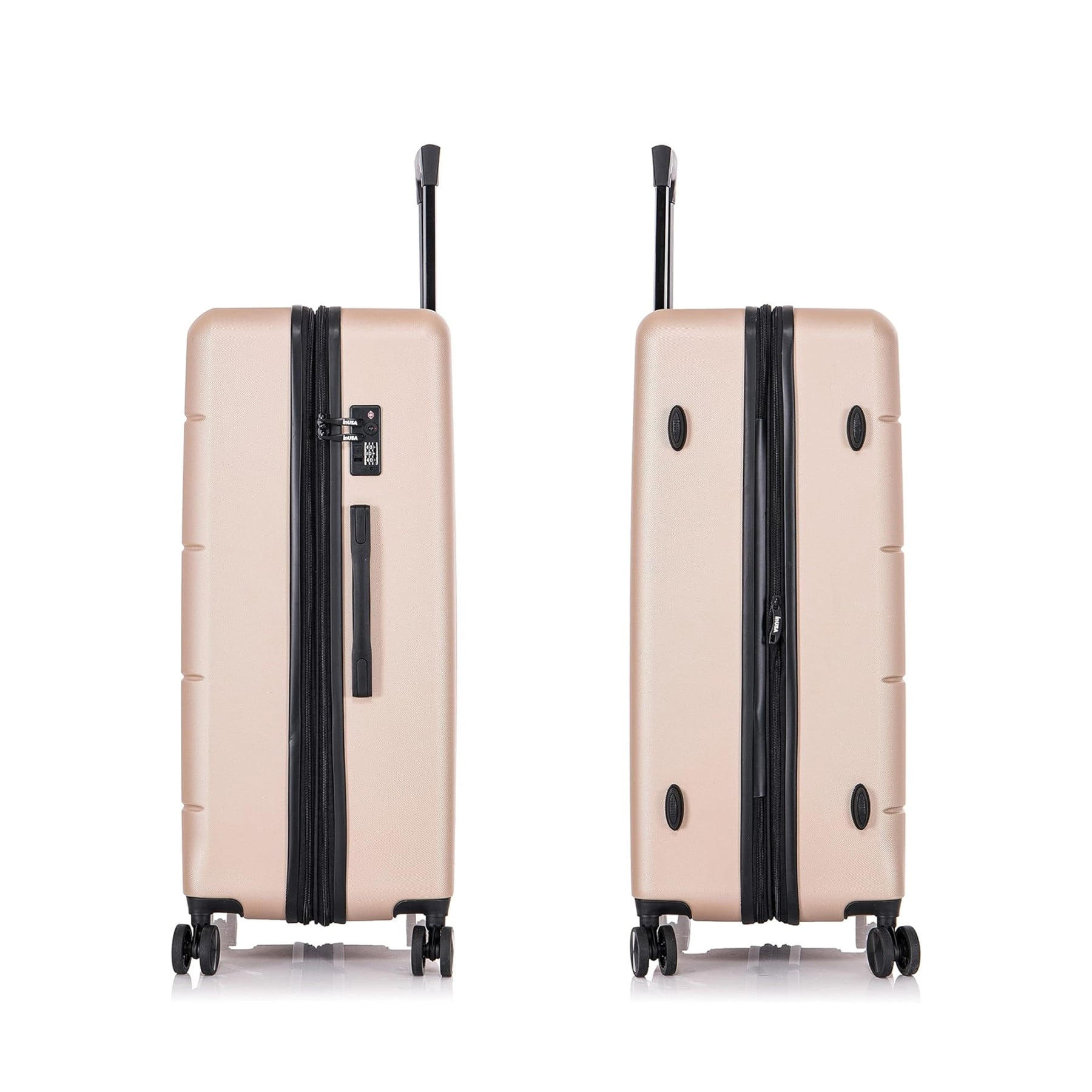 InUSA Elysian 3-Piece Hardside Luggage Sets with Spinner Wheels, Handle, Trolley, (20"/24"/28"), Champagne - Image 2
