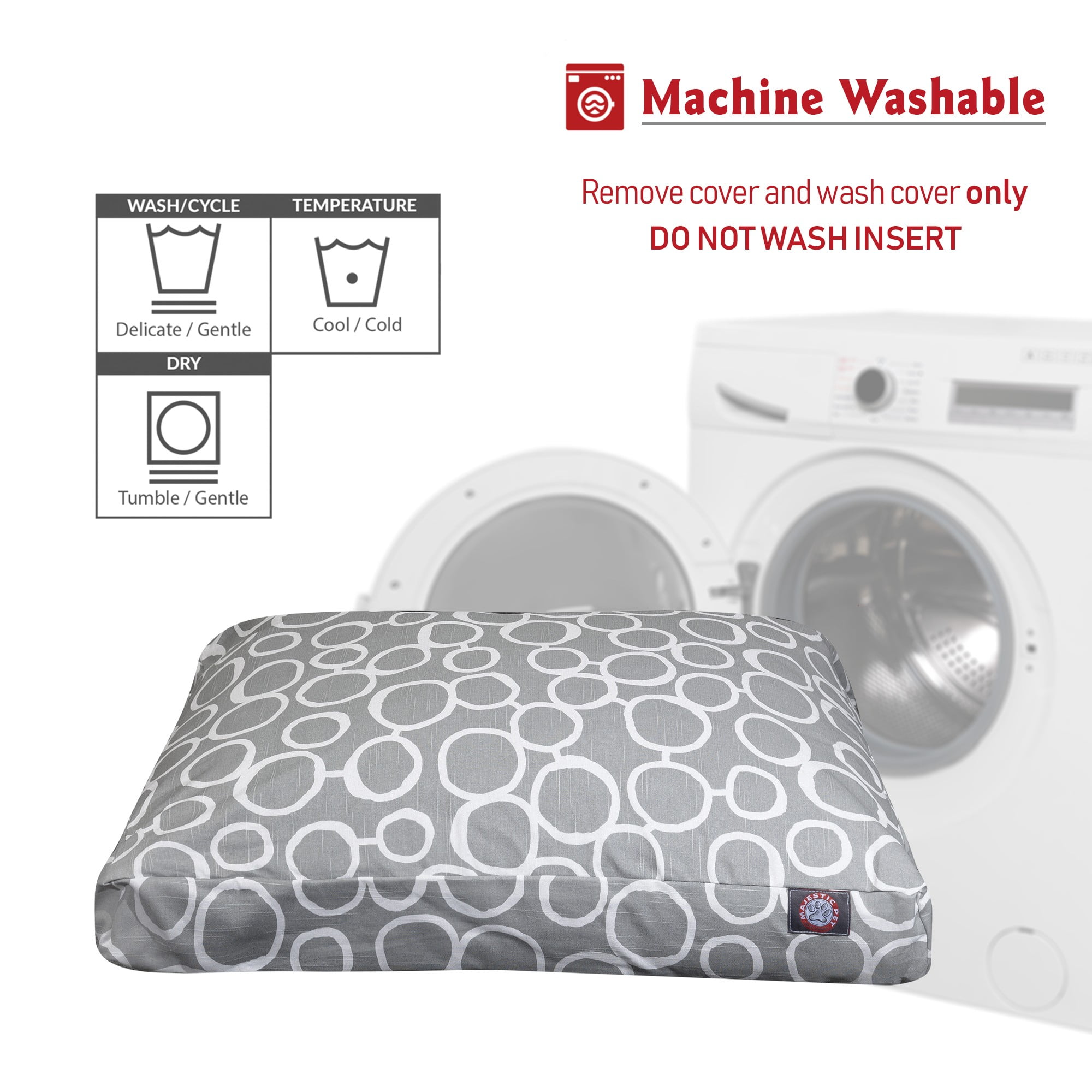 Majestic Pet | Fusion Shredded Memory Foam Rectangle Pet Bed For Dogs, Removable Cover, Gray, Small - Image 3