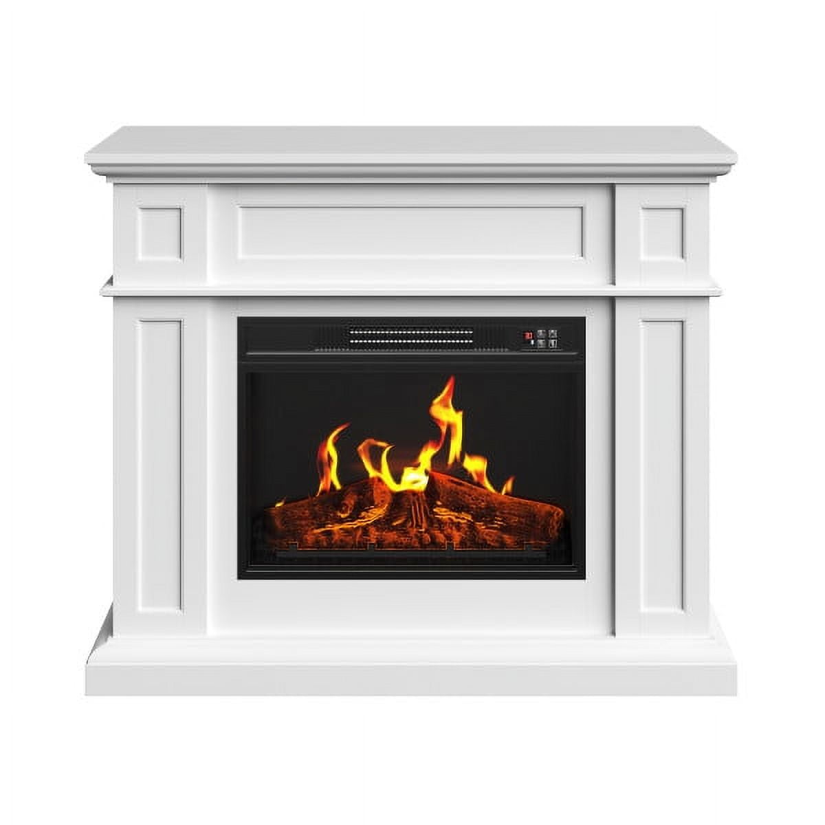 Northwest Corner TV Stand with Electric Fireplace Fits 55-Inch TVs (White) - Image 2