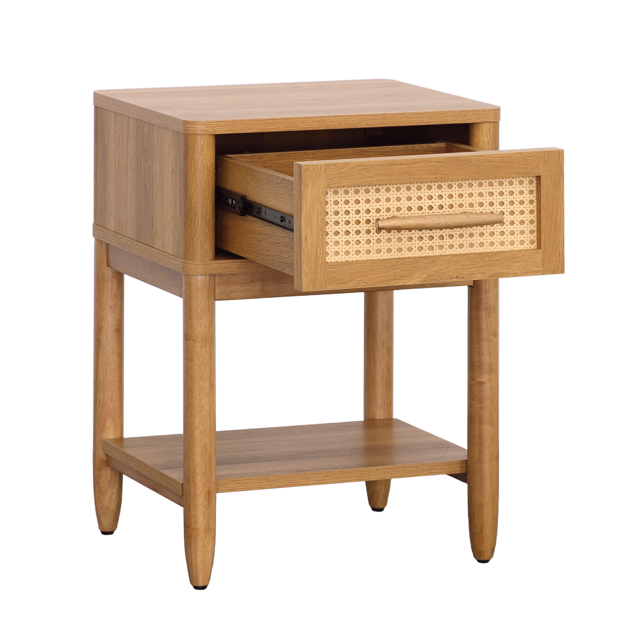 Better Homes & Gardens Springwood Caning Nightstand, Light Honey Finish - Image 4