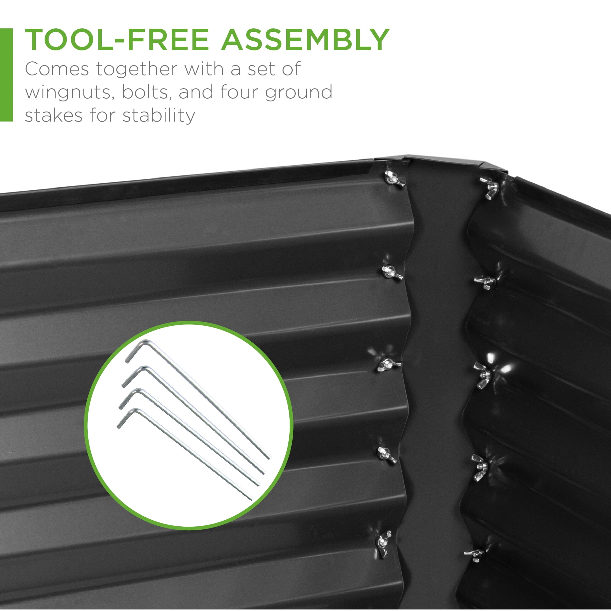 Best Choice Products 4x4x1.5ft Outdoor Metal Raised Garden Bed, Planter Box for Vegetables, Flowers, Herbs, Succulents - Image 3