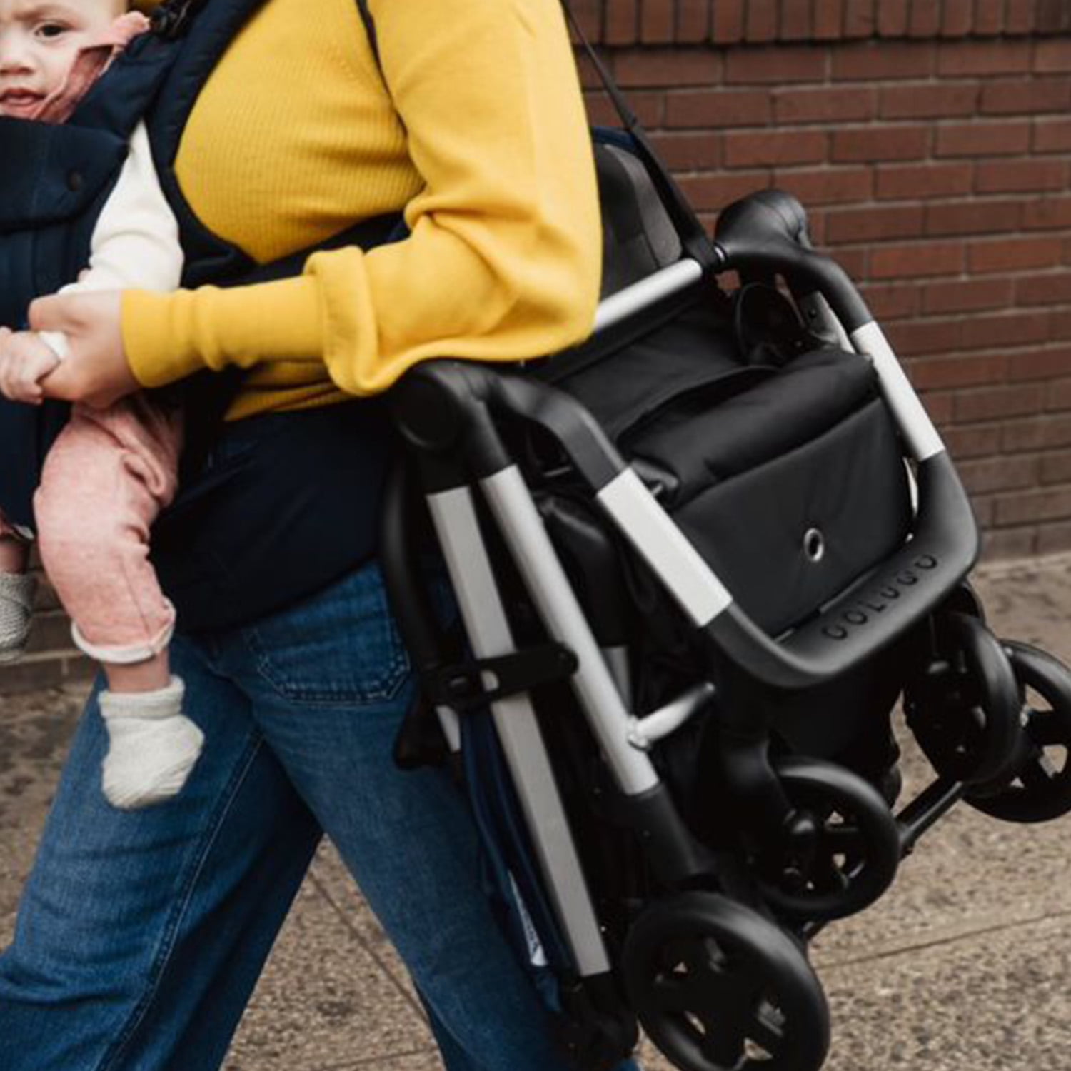 Colugo Compact Stroller - One Hand Fold Lightweight Stroller, Travel Stroller with Rain Cover, Backpack and Cup Holder, Black - Image 6