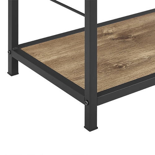 River Street Designs 60" Rustic Metal and Wood Media Bookshelf Bookcase - Image 2