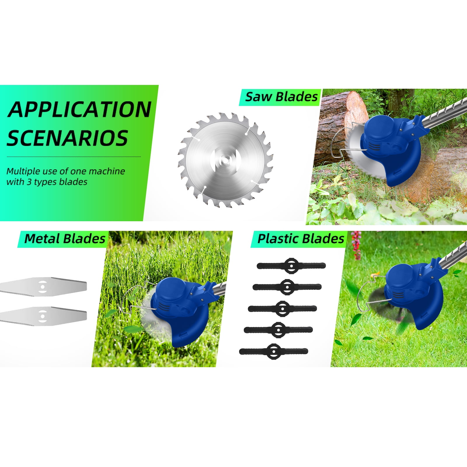 Paddsun Electric Weed Eater Lawn Edger Cordless Grass String Trimmer Cutter 24V &Battery - Image 8