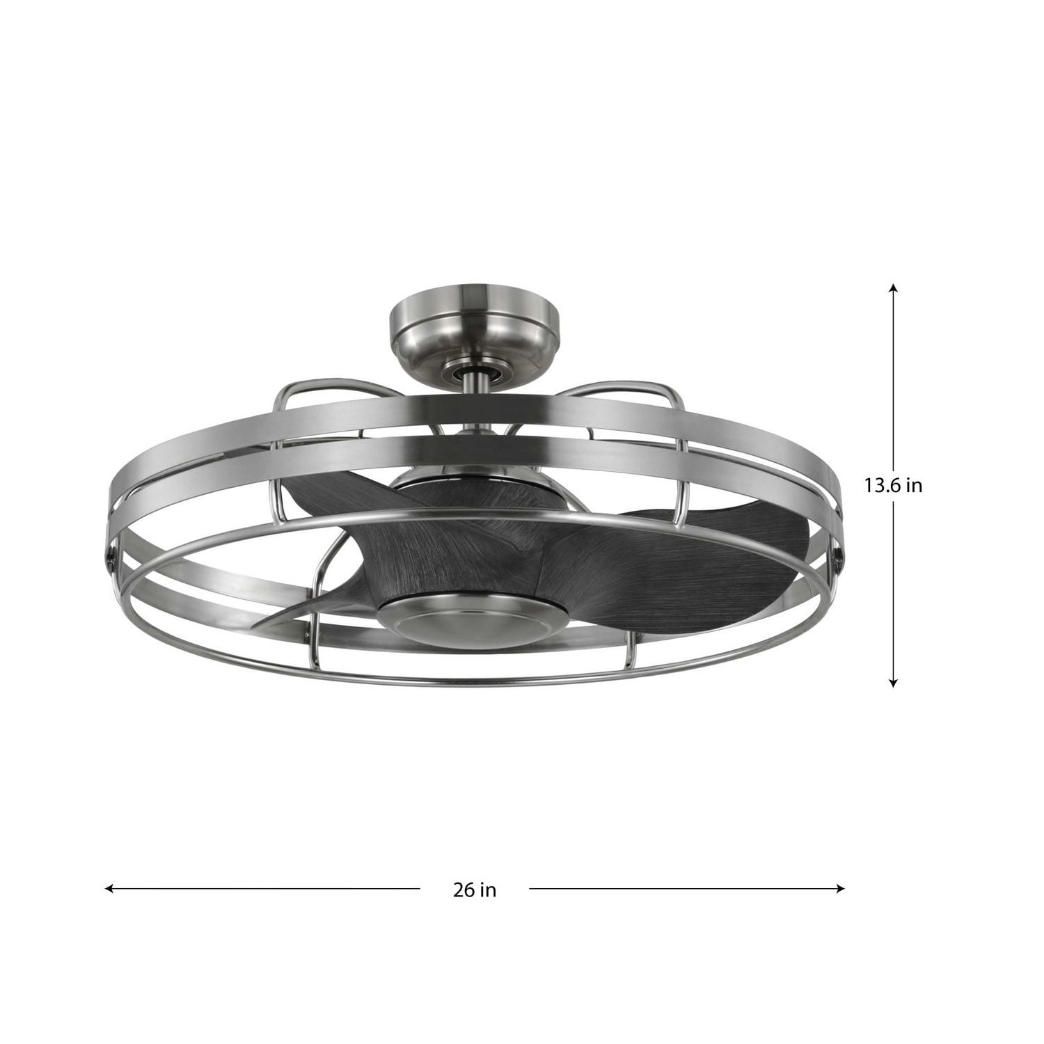 Bastrop Collection 26 in. Three-Blade Brushed Nickel Transitional Ceiling Fan with 3 Speed Remote Control - Image 4