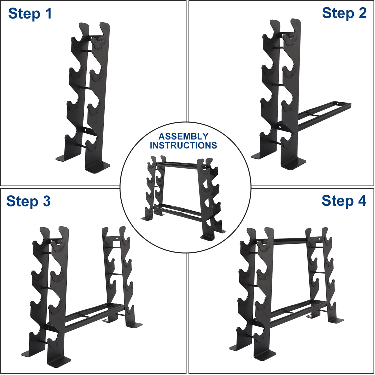 XPRT Fitness Heavy-duty Dumbbell Rack – Dumbbell Storage Rack, Holds up to 400 Lbs. – 2 Tiers Rack, Ideal for 5-30 Lbs. Dumbbells – Compact Design, Ideal Home Gym Equipment - Image 8