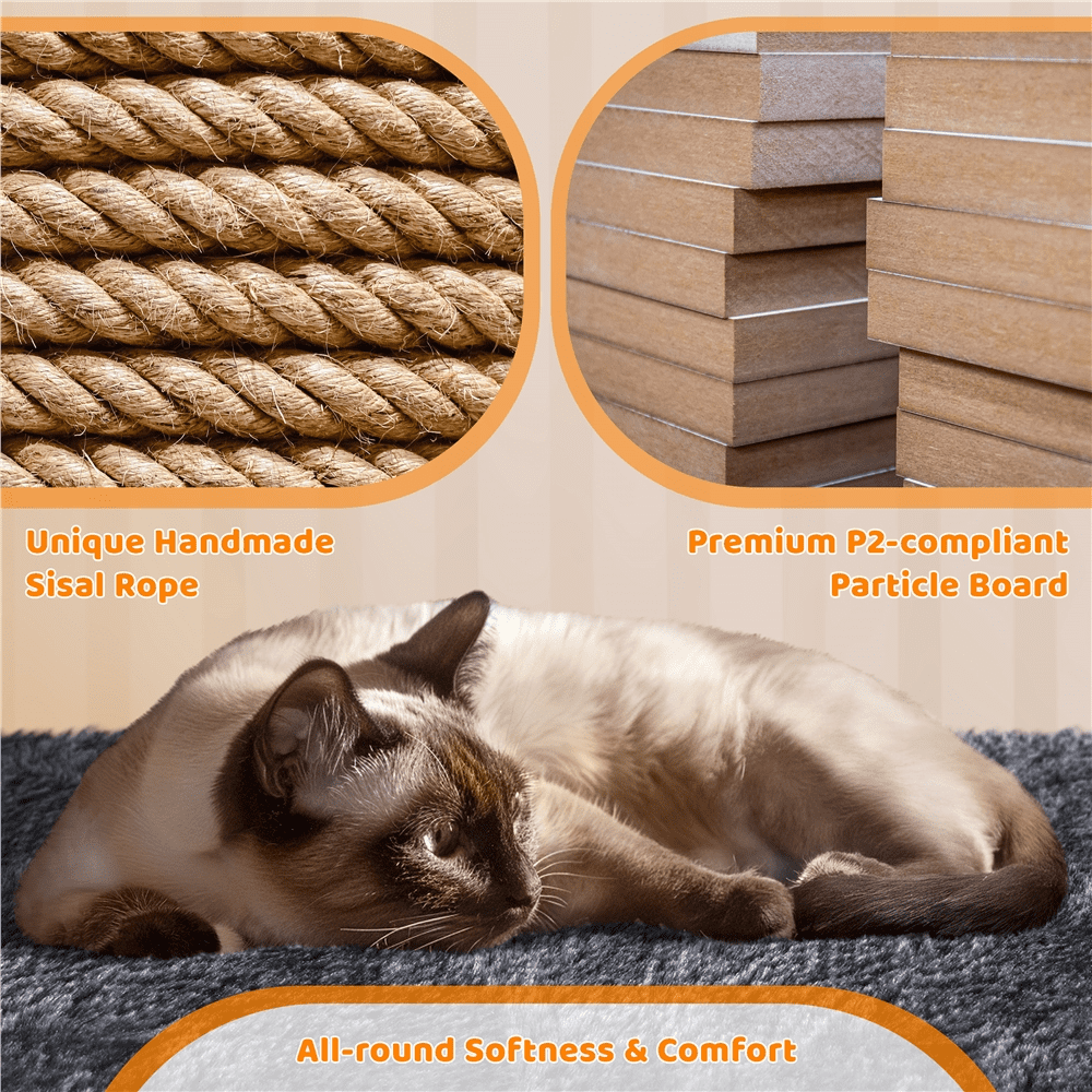 Alden Design 42" Multilevel Cat Tree Tower with Double Condos for Cats Kittens, Dark Gray - Image 5