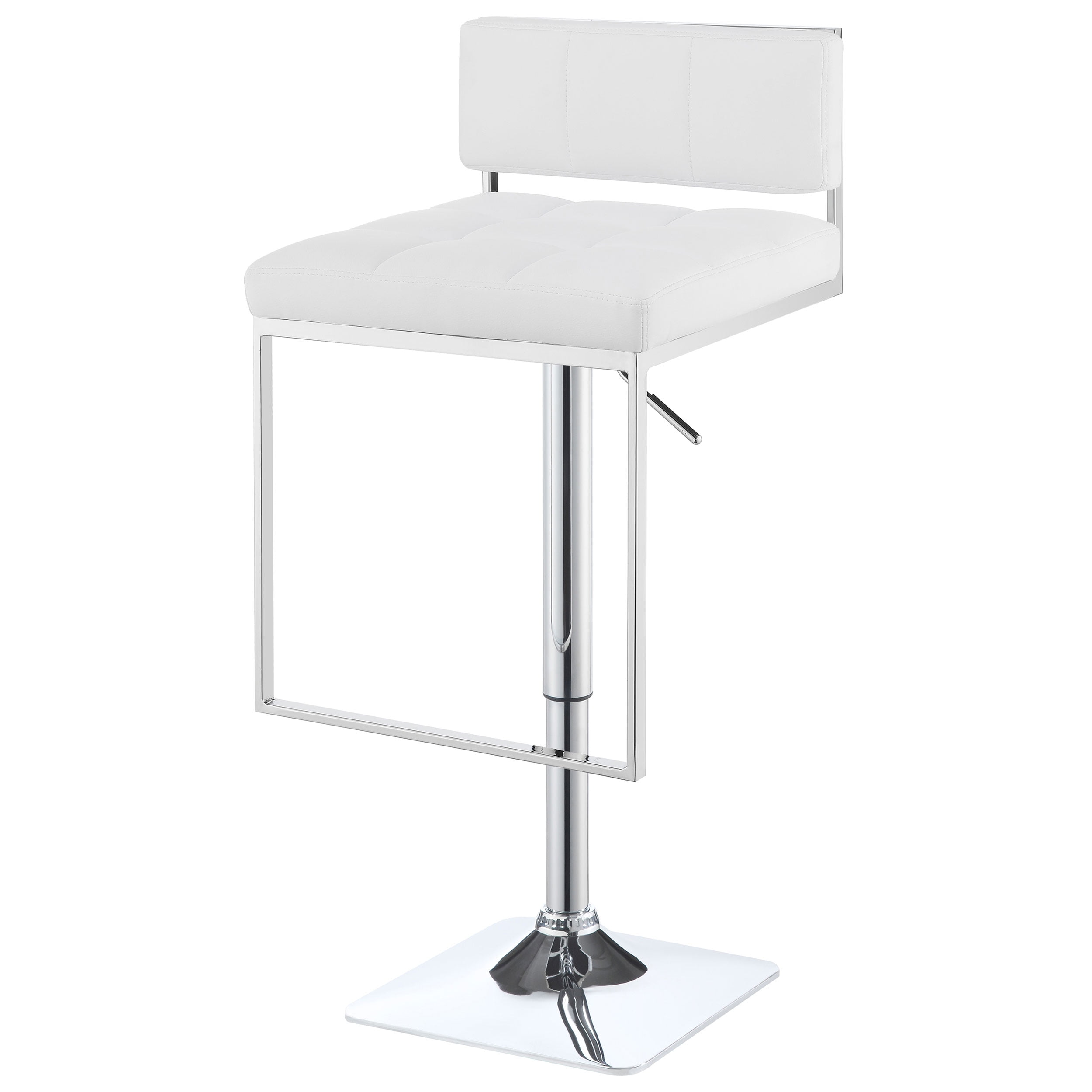Alameda Adjustable Bar Stool Chrome and White - Image 3