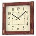 Seiko 13" Square Medium Brown Wood Wall Clock, Analog, Quartz, QXA469BLH - Image 4