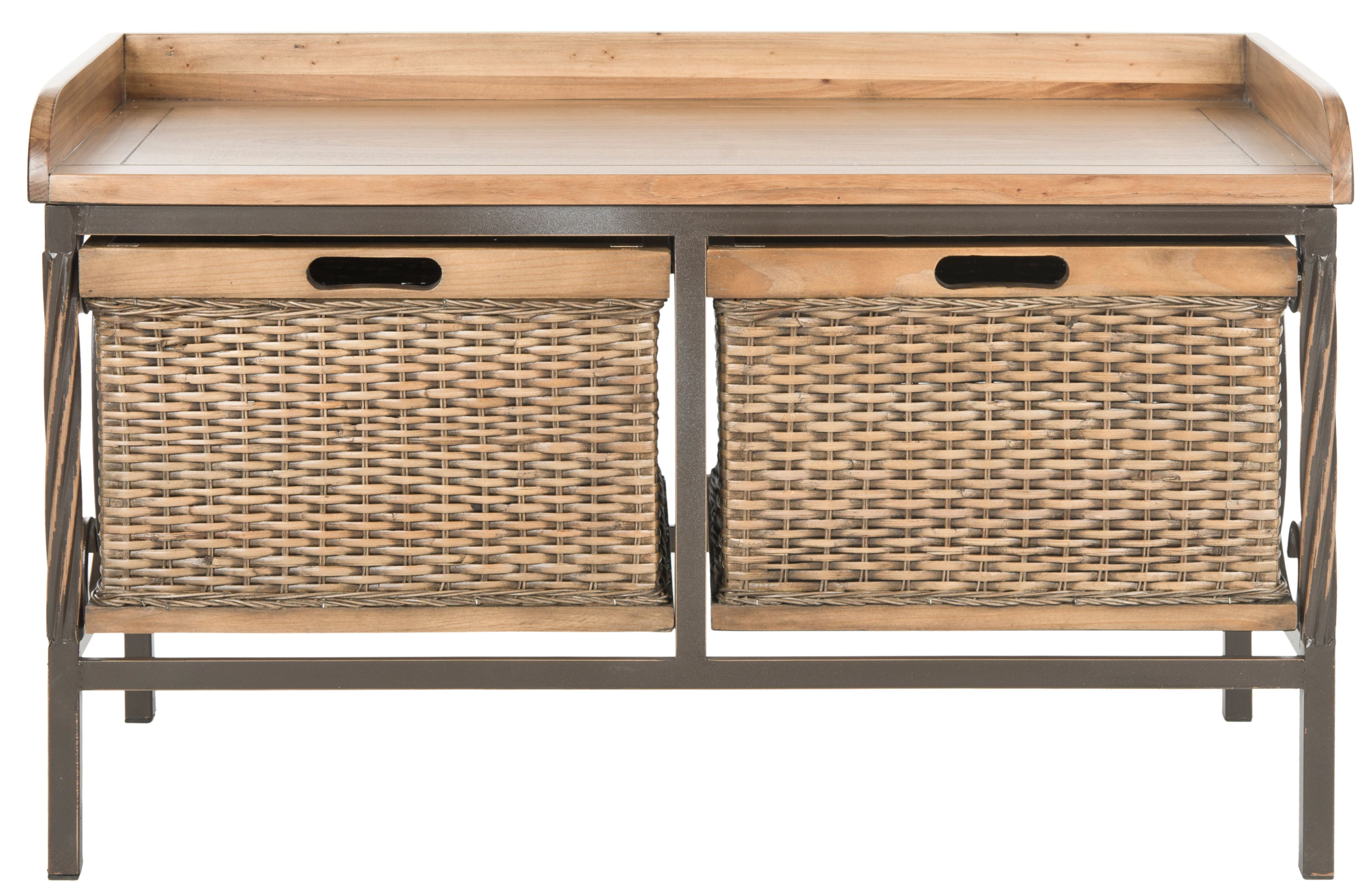 Safavieh Noah Rustic 2 Drawer Wooden Storage Bench - Image 5