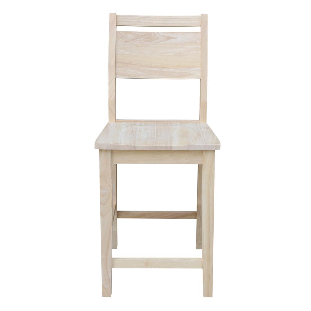 International Concepts Wood Slat Back Aspen Counter Height Panel Stool - Unfinished - 24" Seat Height - Image 6