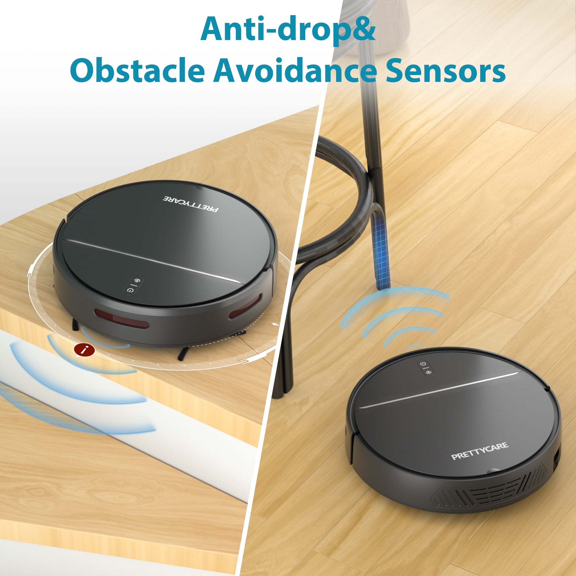 PrettyCare Robot Vacuum Cleaner with 2800Pa,Featured Carpet Boost,Tangle-Free,Ultra Slim,Self-Charging C1 - Image 4