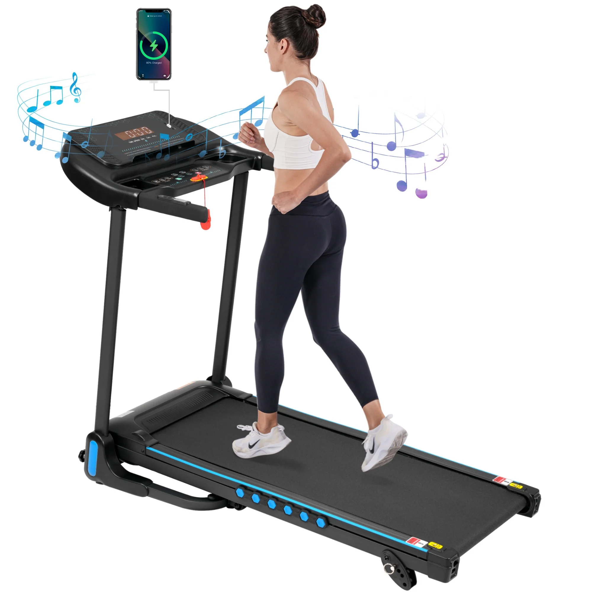 Aukfa Electric Treadmill with Incline, 350 lb Capacity, 10 mph Max Speed, 3 HP Folding Treadmill - Image 3