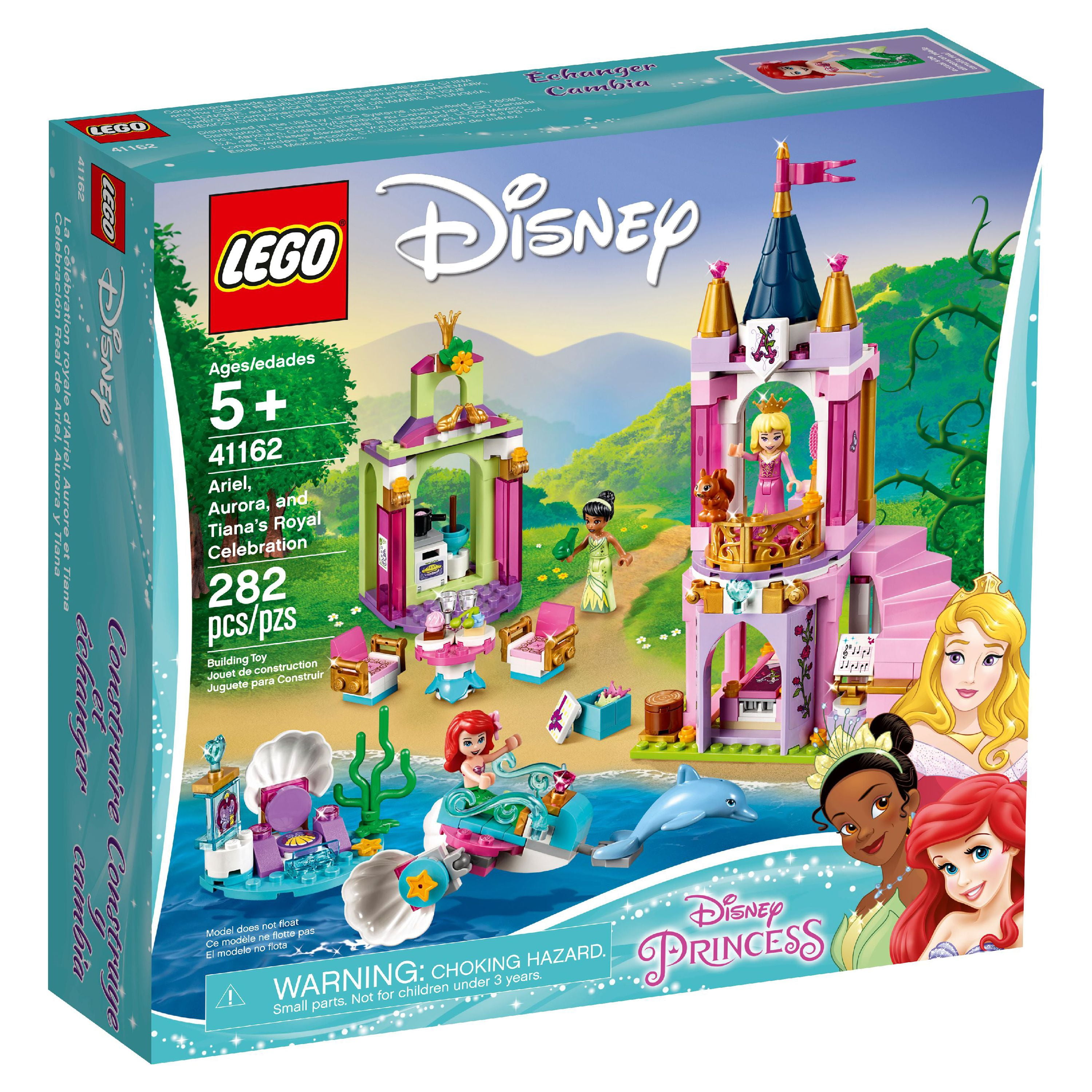 LEGO Disney Princess Ariel, Aurora, and Tiana's Royal Celebration 41162 Princess Castle Building Set - Image 7
