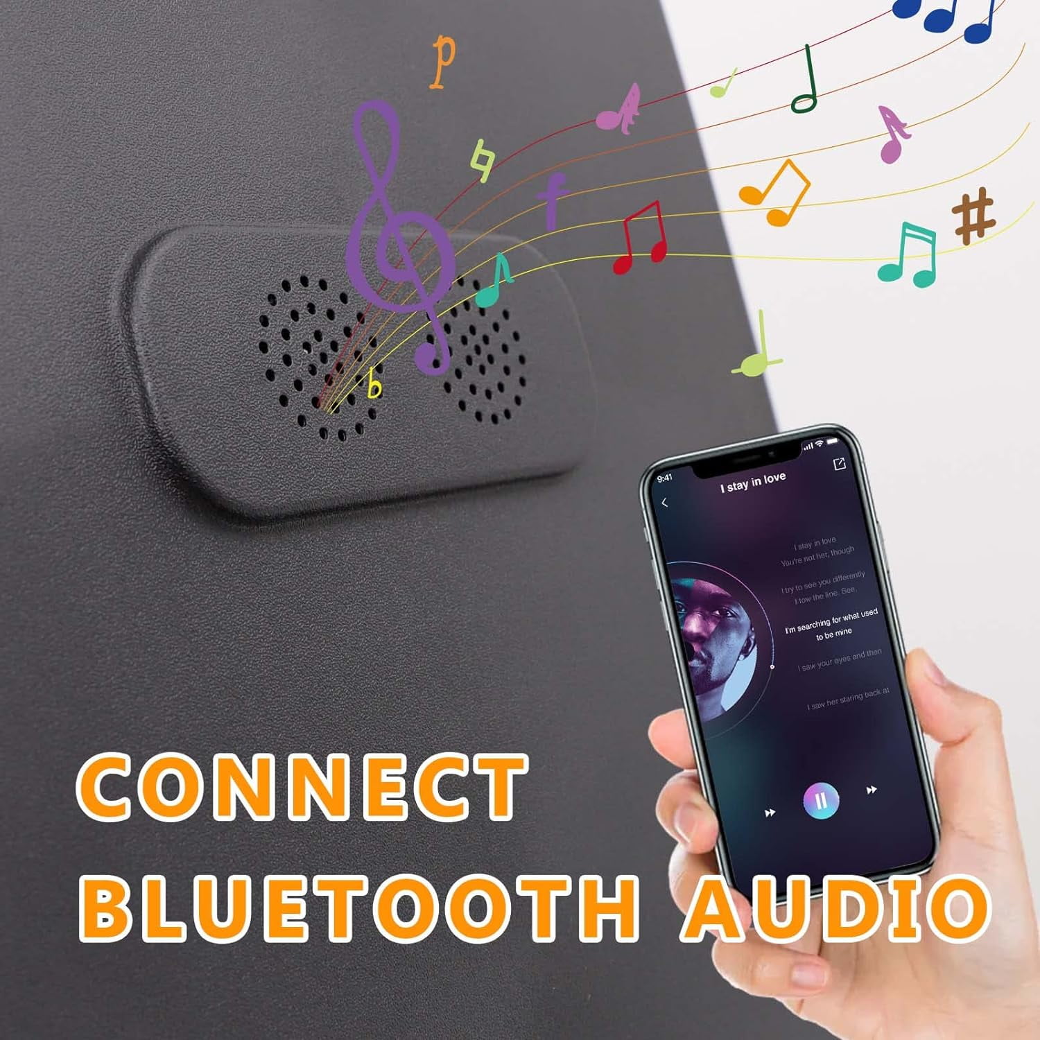 Fenchilin Vanity Makeup Mirror with Lights Bluetooth Wireless Charging Tabletop Metal White - Image 7