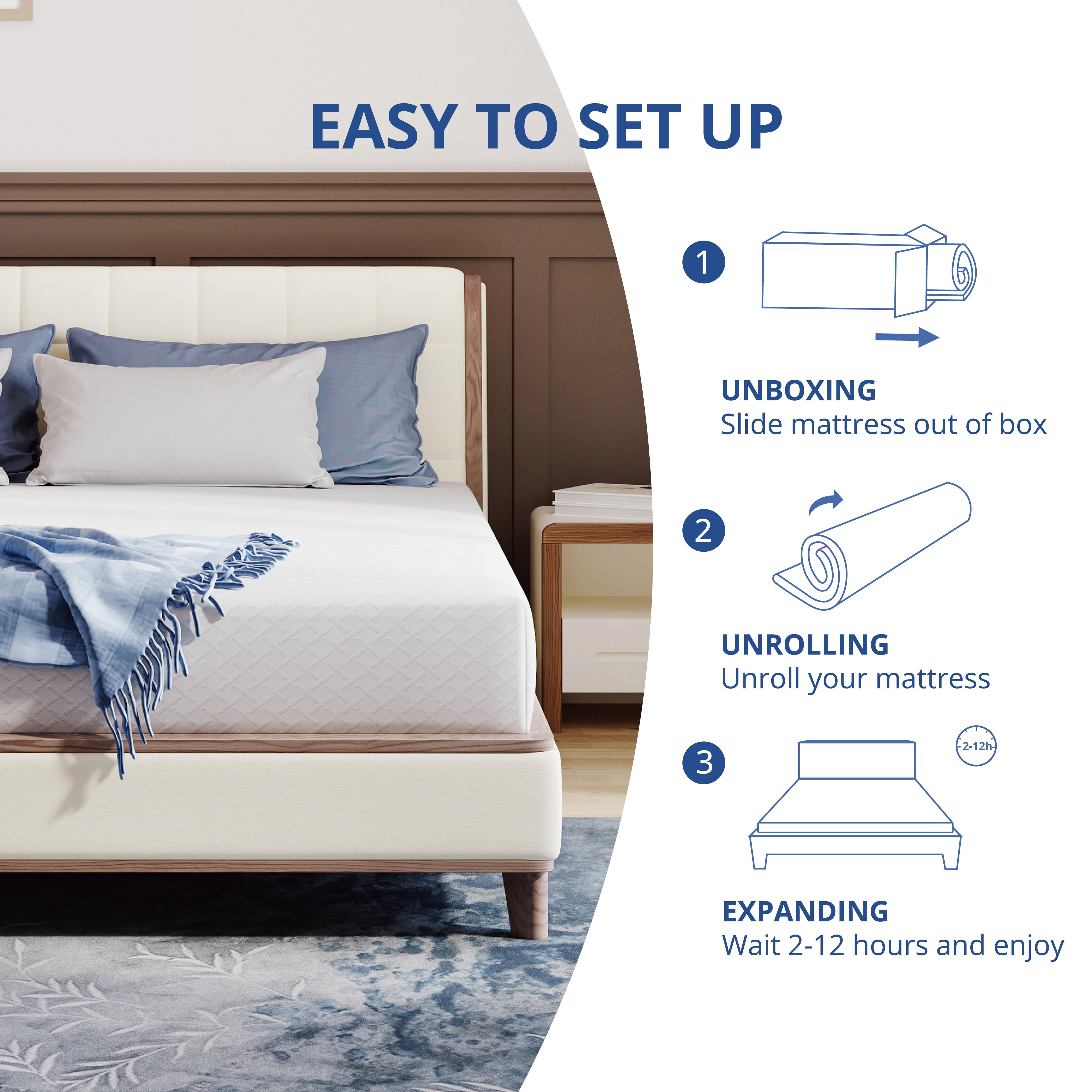 Arctus 8“ Twin Mattress, Gel Memory Foam Twin Size Mattress in a Box, Medium Firm - Image 5