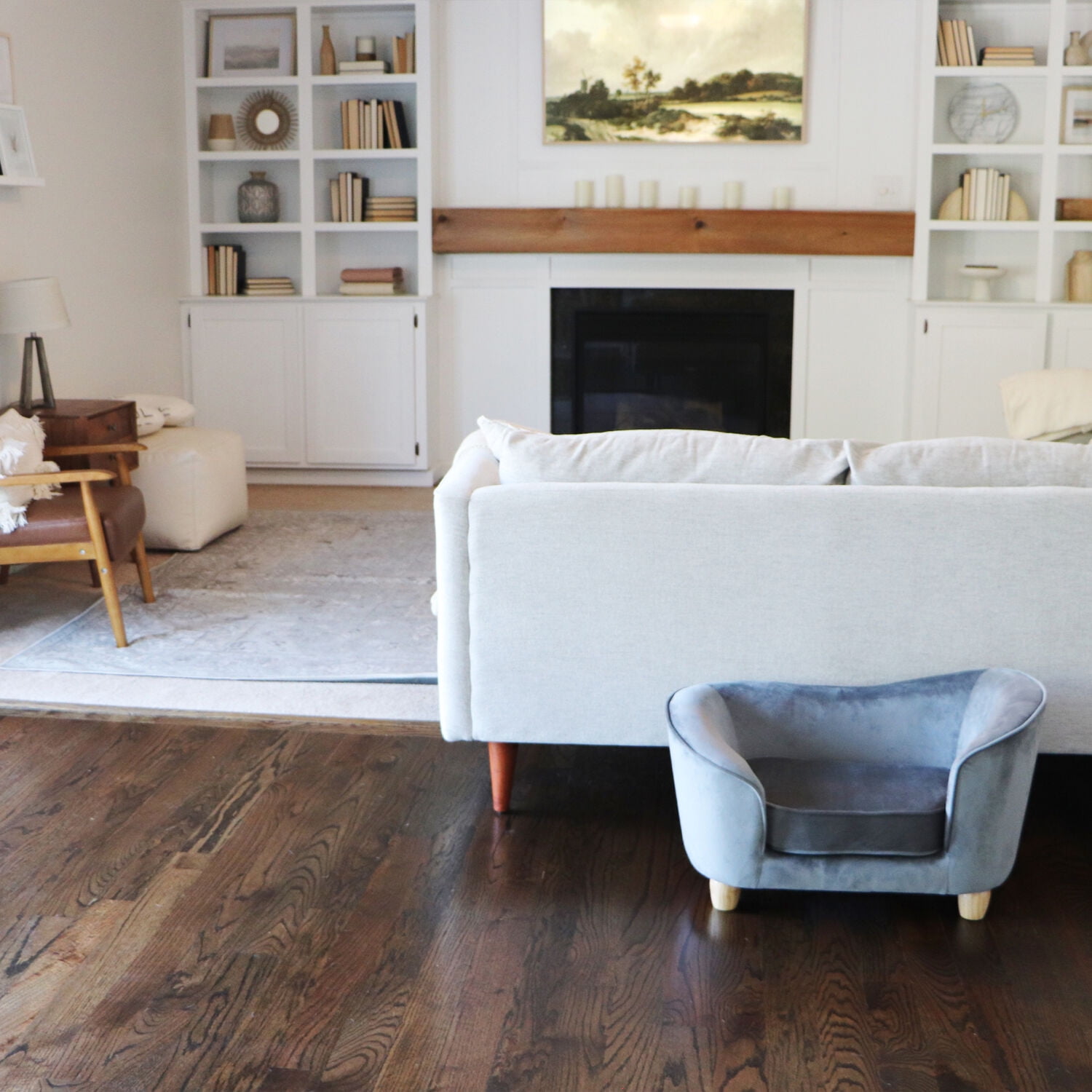 Critter Sitters 28-In. Faux-Velvet Gray Oval Pet Bed for Small-Sized Dogs and Cats - Image 11