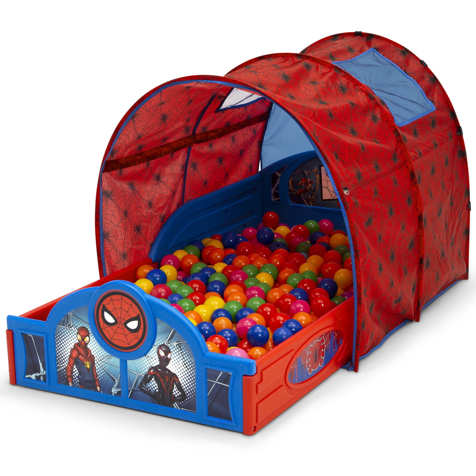 Marvel Spider-Man Sleep and Play Toddler Bed with Tent and Built-In Guardrails by Delta Children - Image 3