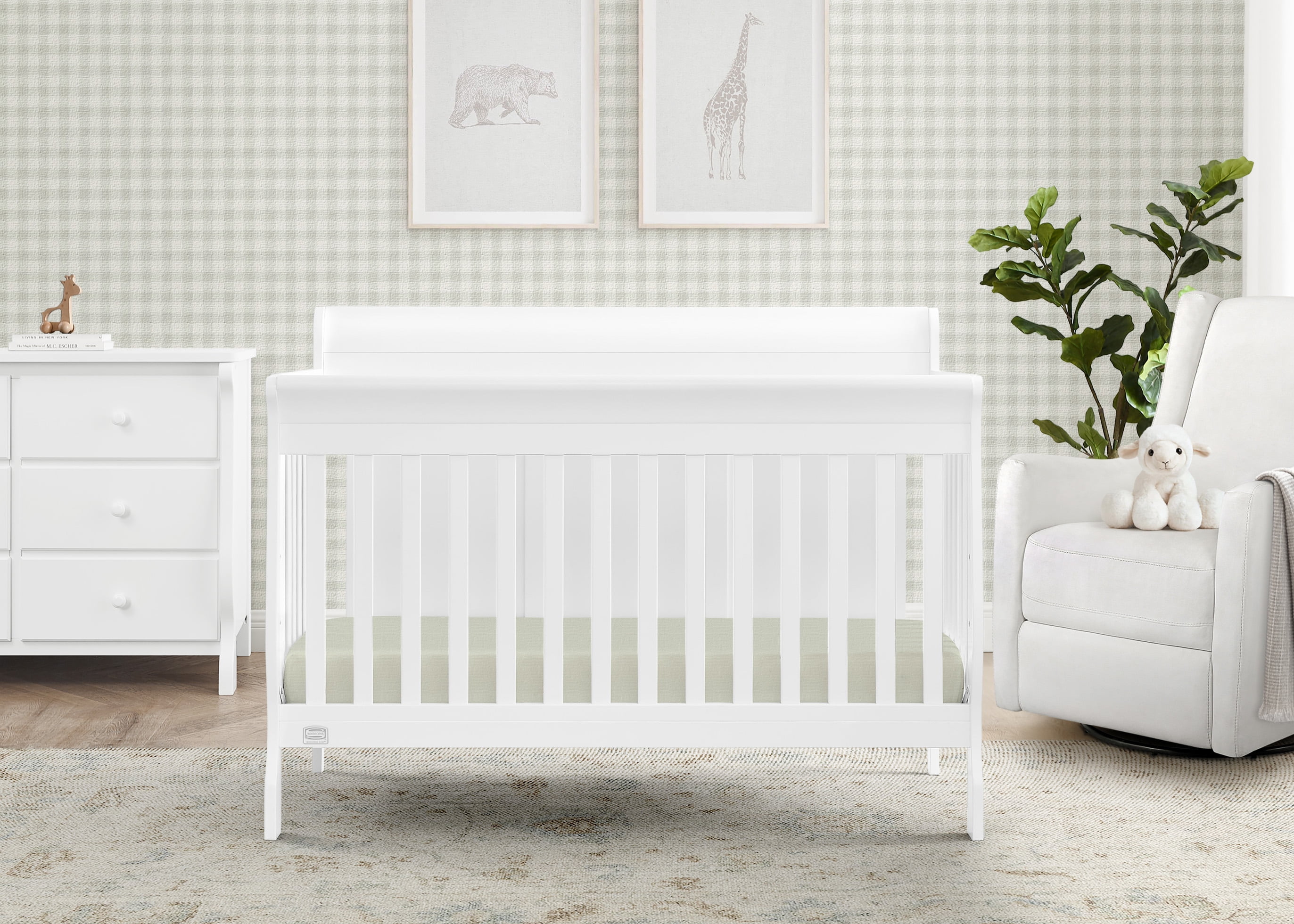 Simmons Kids Carter 6-in-1 Convertible Crib - Greenguard Gold Certified, Bianca White - Image 2
