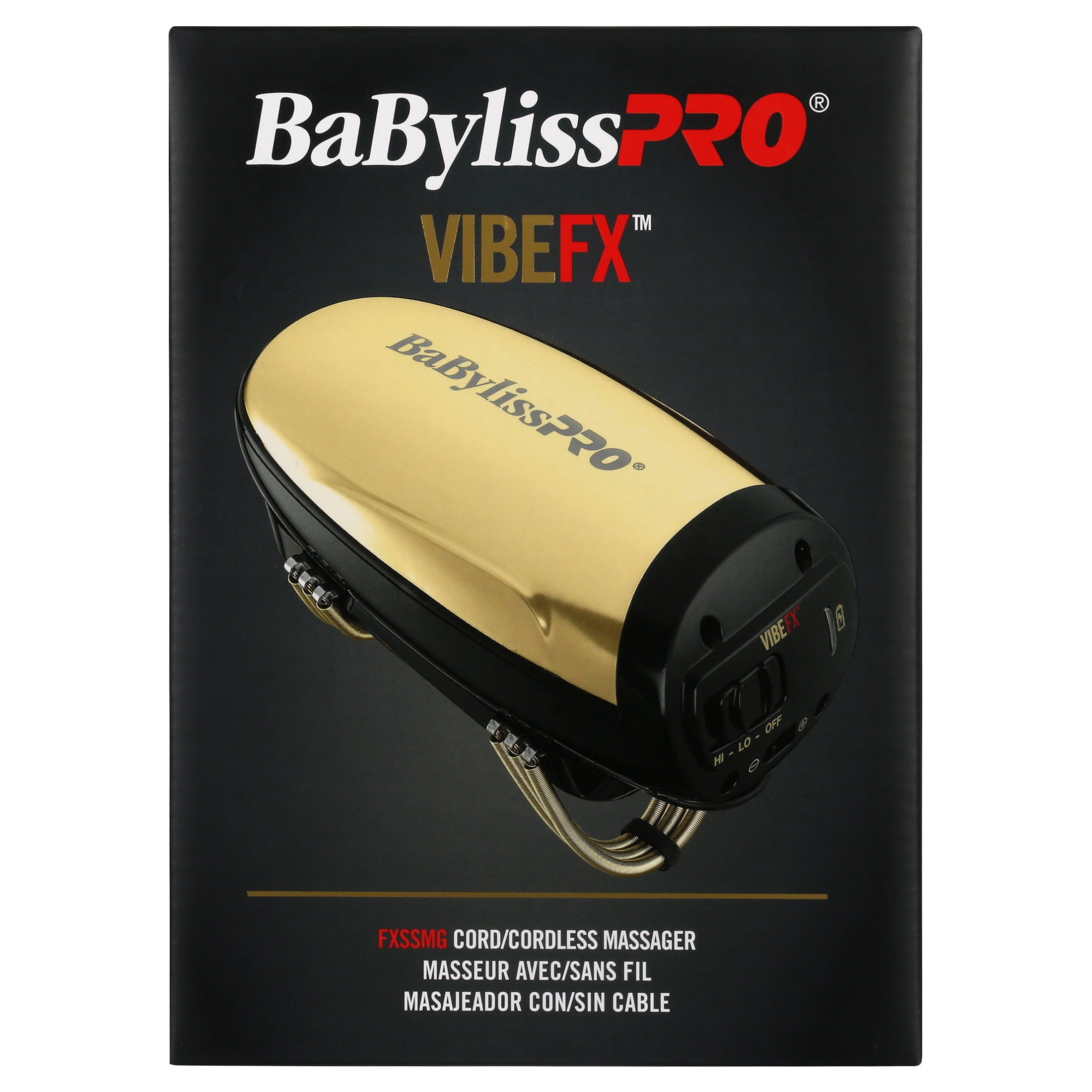 BaBylissPRO VibeFX Cord and Cordless Handheld Massager, Gold - Image 9