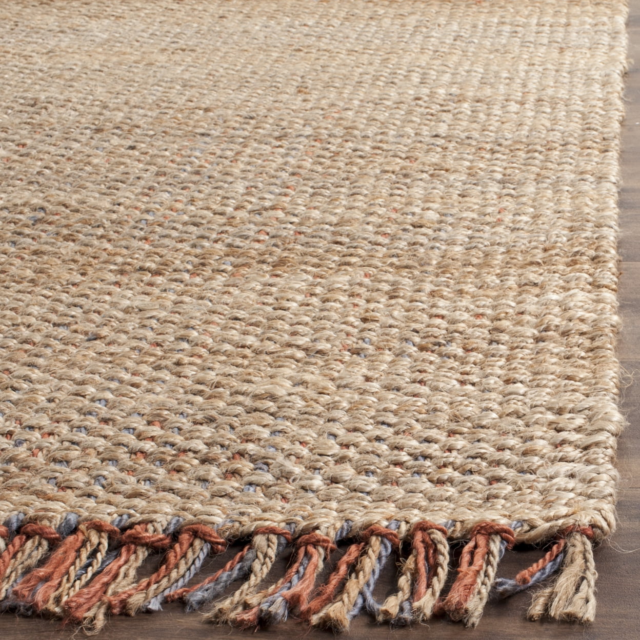 SAFAVIEH Natural Fiber Gale Braided Jute Area Rug, Natural/Multi, 6' x 9' - Image 8