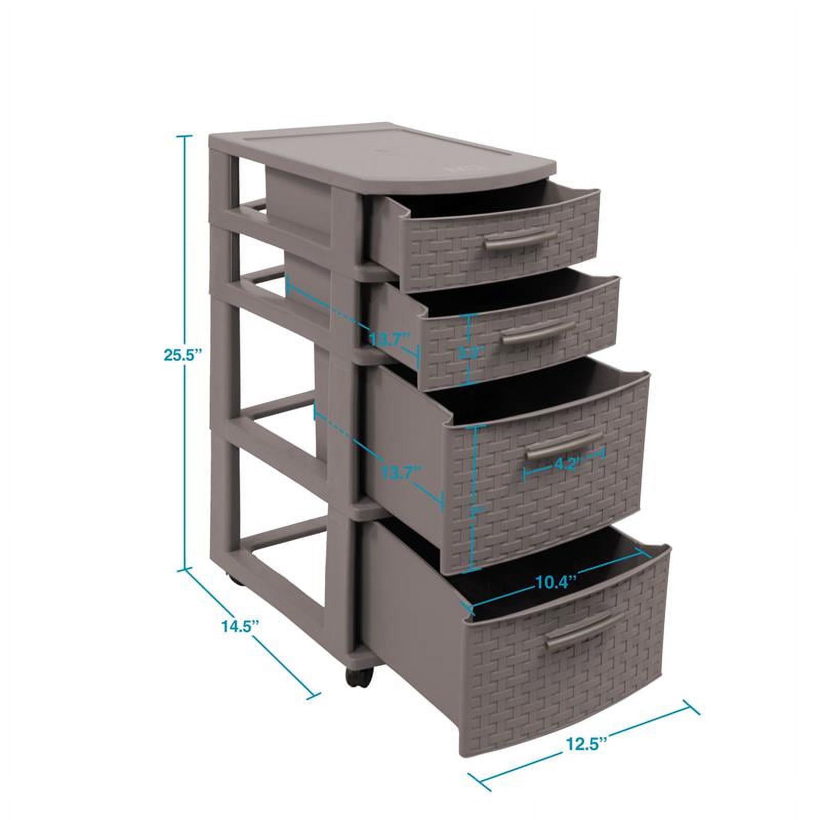 MQ Eclypse 4-Drawer Rolling Storage Cart in Taupe - Image 15
