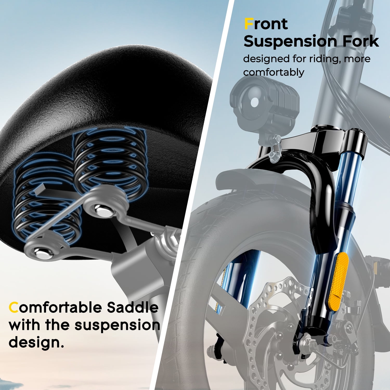 Sohamo 36V 10Ah Foldable Electric Bike w/Throttle, 400W Motor Electric Motorcycle for Adults, Mini Ebike for Teens and Adults over 14 years of age - Image 5