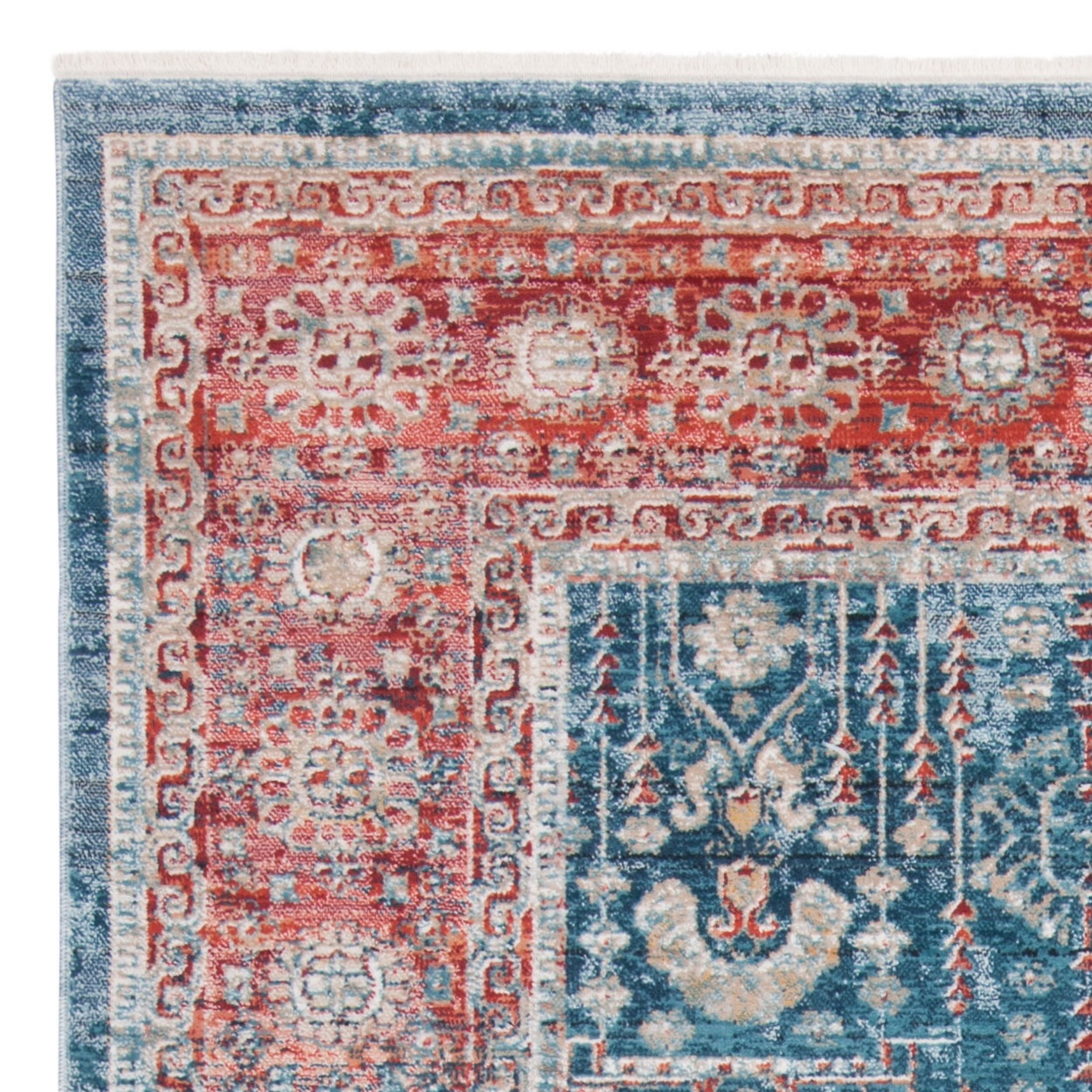 SAFAVIEH Victoria Bethanie Floral Bordered Area Rug, Navy/Red, 5' x 8' - Image 6