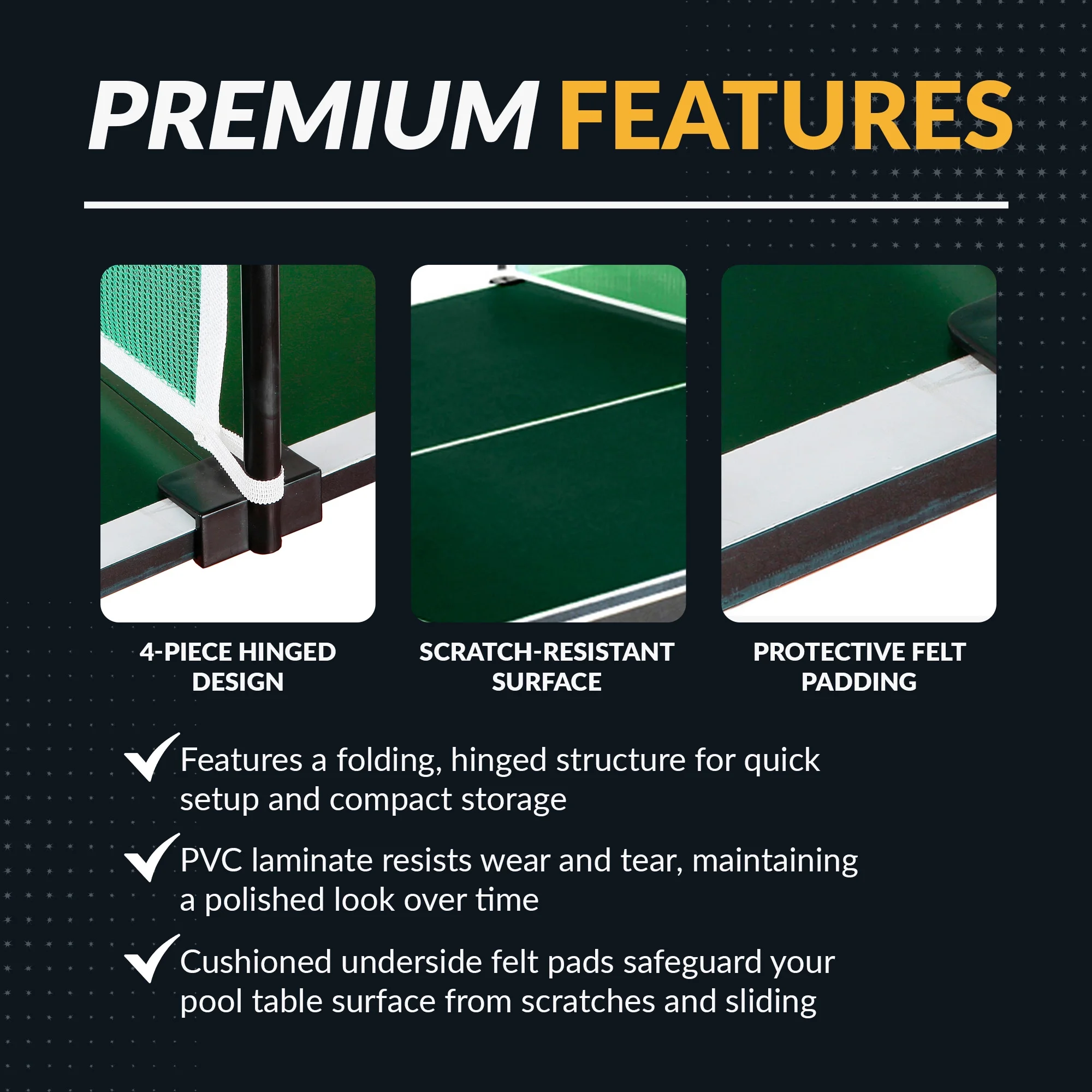 HathawayTable Tennis Top with Posts and Net, PVC, Green - Image 3
