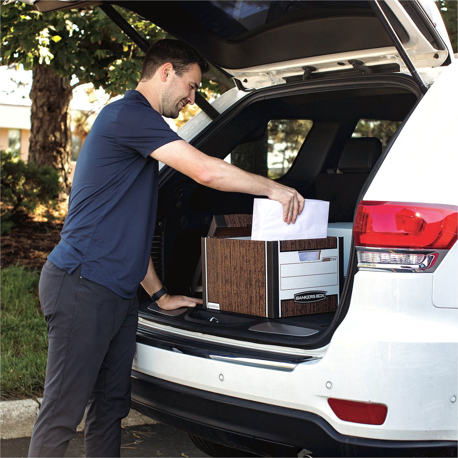 Bankers Box, FEL00725, Bankers Box R-Kive Storage Boxes, 12 / Carton, White,Blue - Image 2