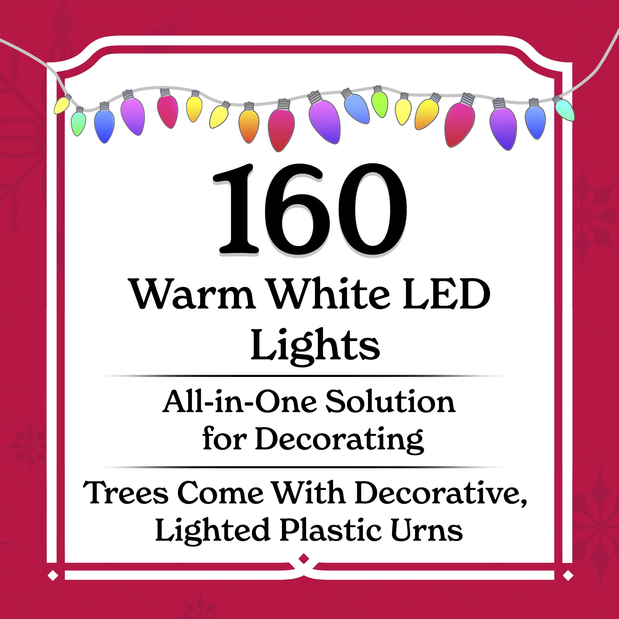 5-Piece Prelit Artificial Christmas Tree Entryway Set with Warm White LED Lights, by Holiday Time - Image 9