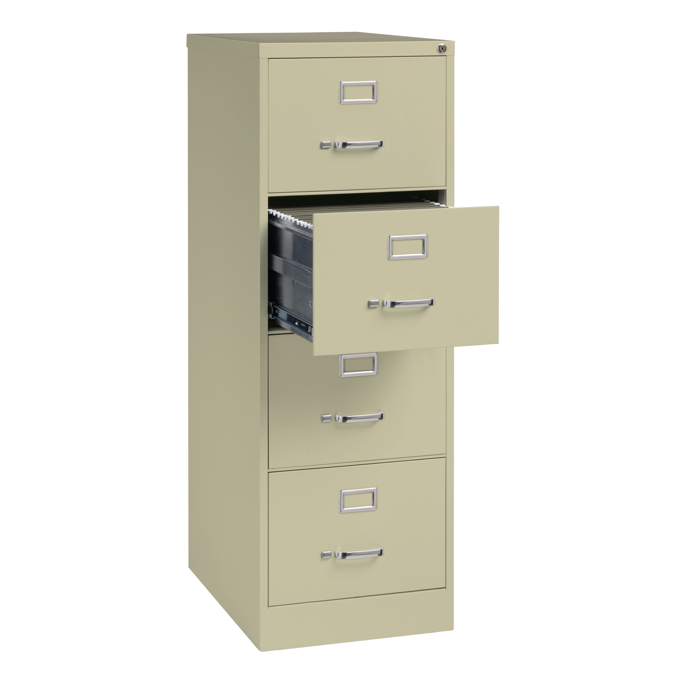 Hirsh 25" Deep 4 Drawer Legal Width Metal Vertical File Cabinet, Commercial Grade, Putty - Image 5