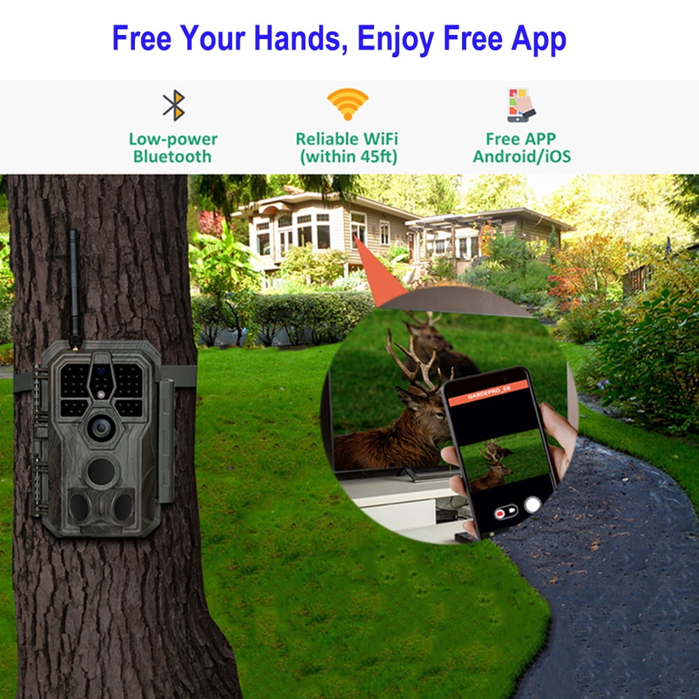 GardePro WiFi Hunting Trail Cameras 32 Memapixels 1080P 30fps Video 120 Degree Sensing Angle 940nm Black IR Mini USB Connector#E8 - Image 3