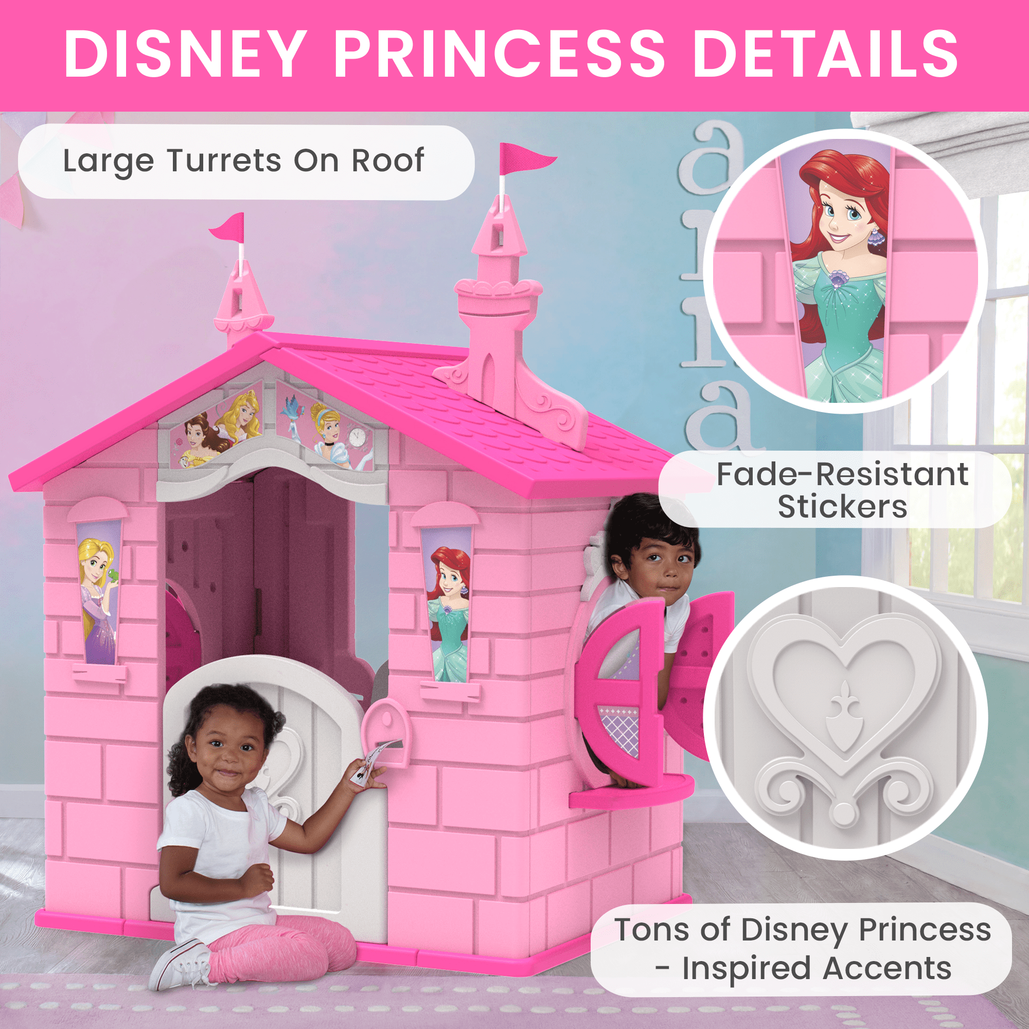Disney Princess Plastic Indoor,Outdoor Playhouse with Easy Assembly - Image 11