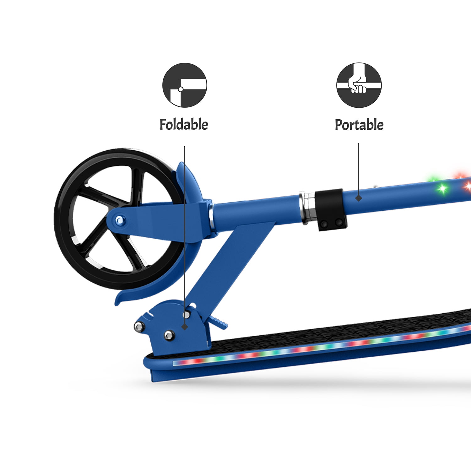 Jetson Jumbo 2 Wheel Light Up Scooter Adjustable Kick Ride On Toy for Kids, Blue - Image 3