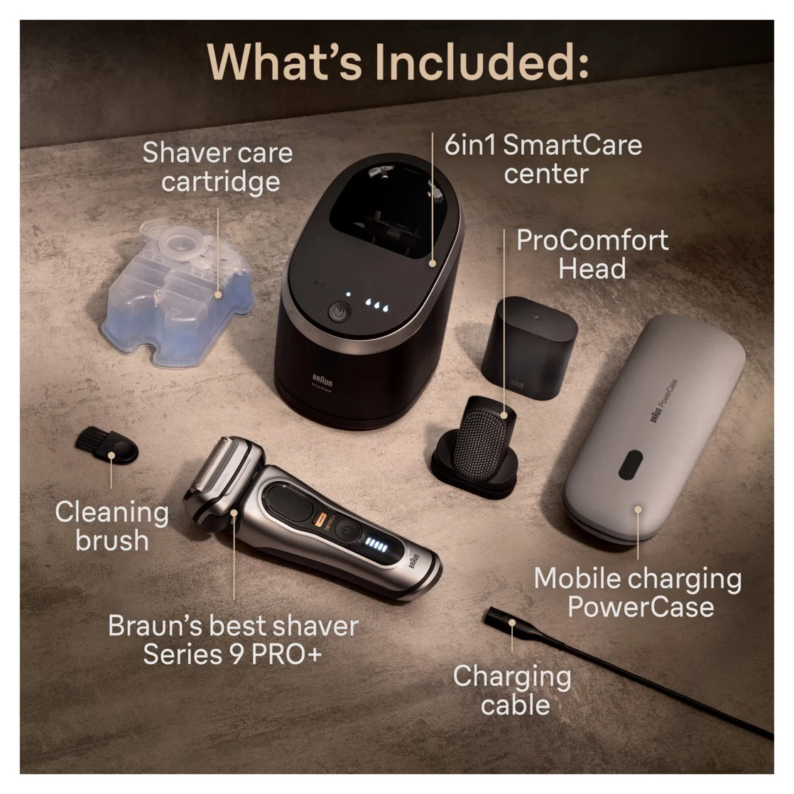 Braun Series 9 PRO+ Men's Face Electric Razor with Shaver Care Cartridge, Silver, 9599cc - Image 8