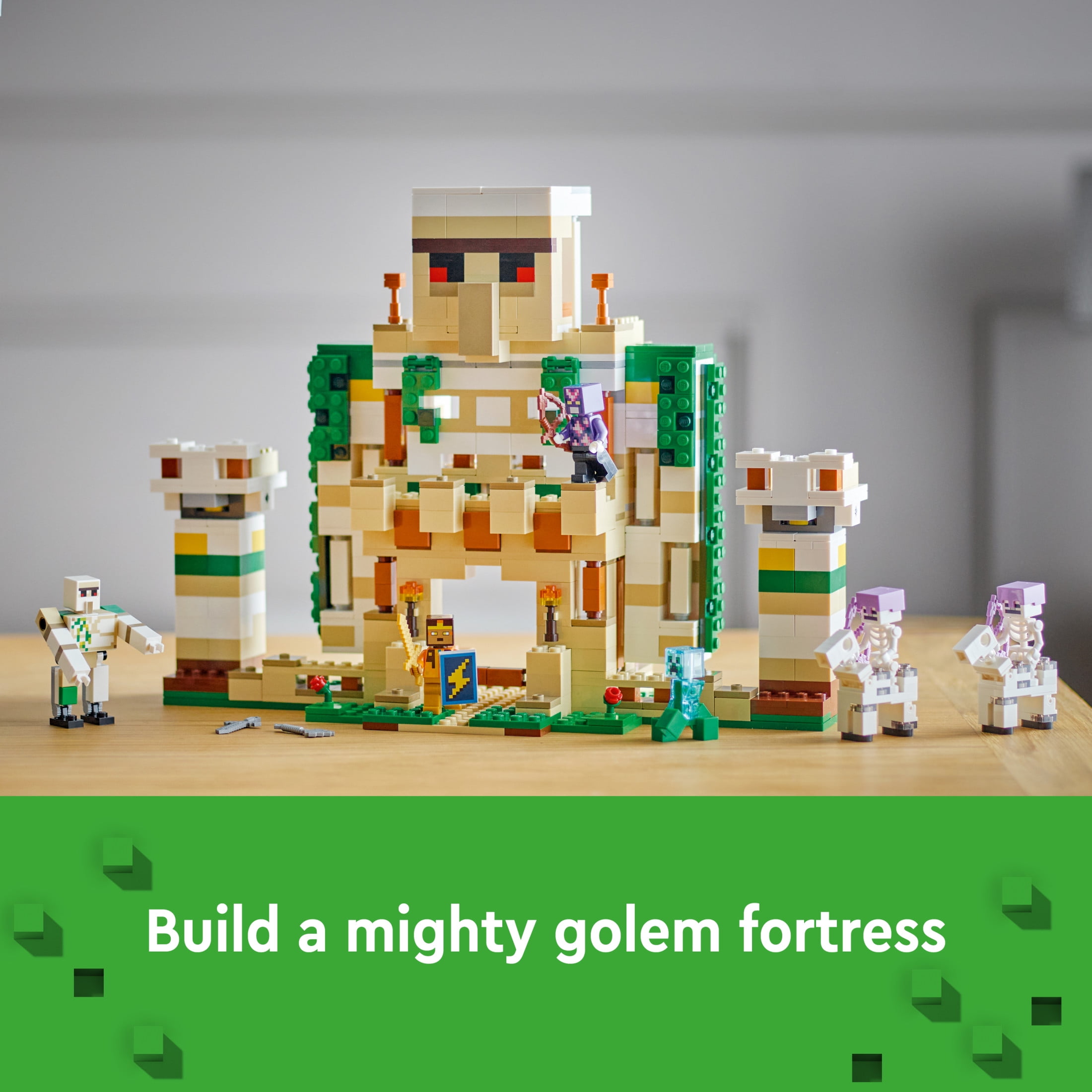 LEGO Minecraft The Iron Golem Fortress 21250 Building Toy Set, Playset Featuring a Crystal Knight and Golden Knight, A Fortress and a Giant Golem, Build and Display Minecraft Toy for 9 Year Old Kids - Image 6