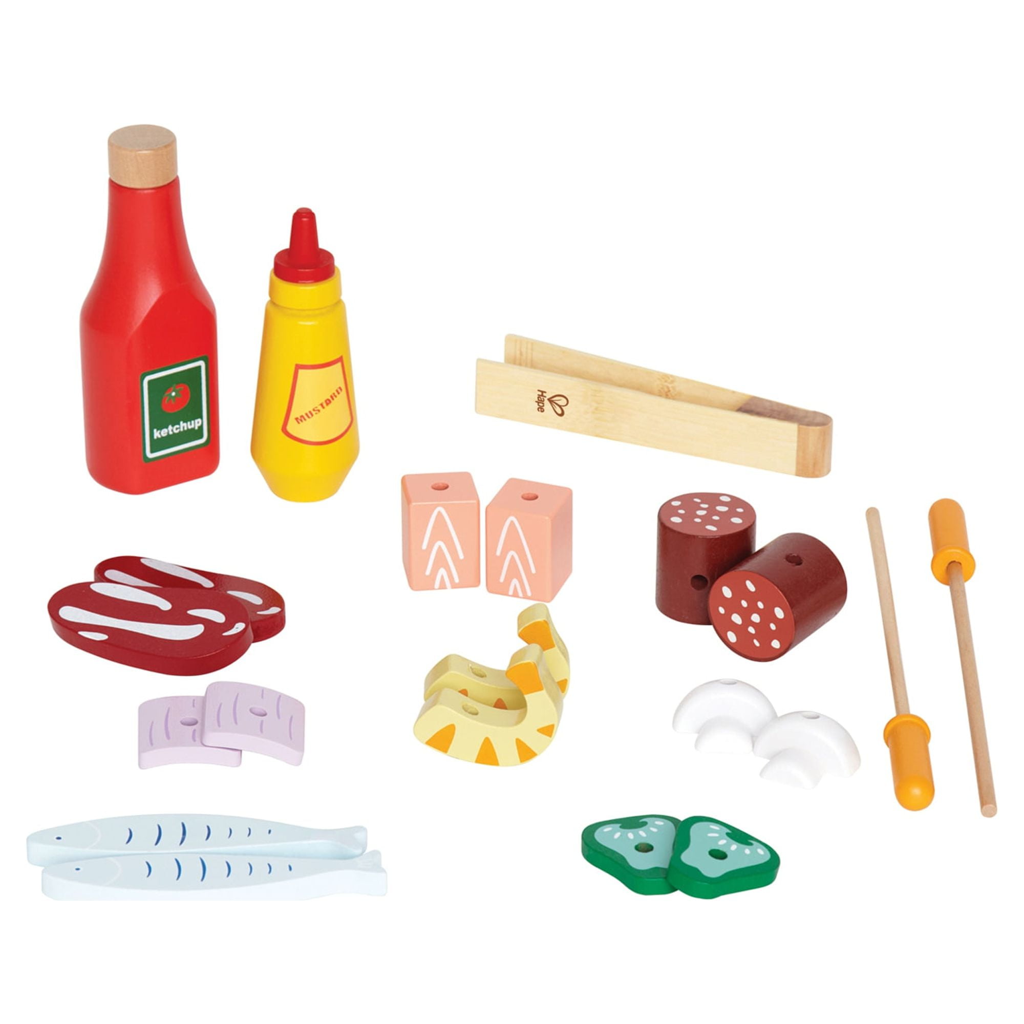 Hape Gourmet Grill Wooden Play Kitchen & Food Accessories, 22 Pieces - Image 2