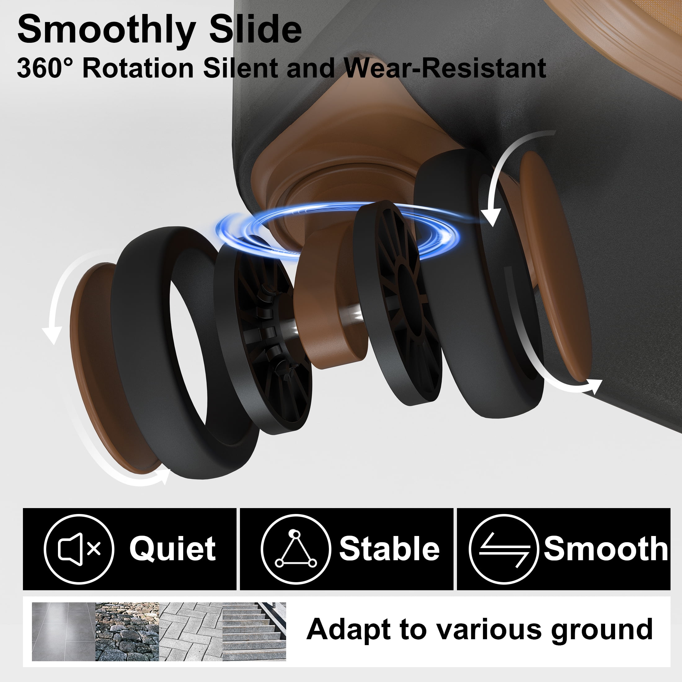 Nefoso 3 Piece Luggage Sets, Carry on Luggage 20 in 24 in 28 in Suitcase with TSA USB Port Spinner Wheels, Hardshell Lightweight Black - Image 2