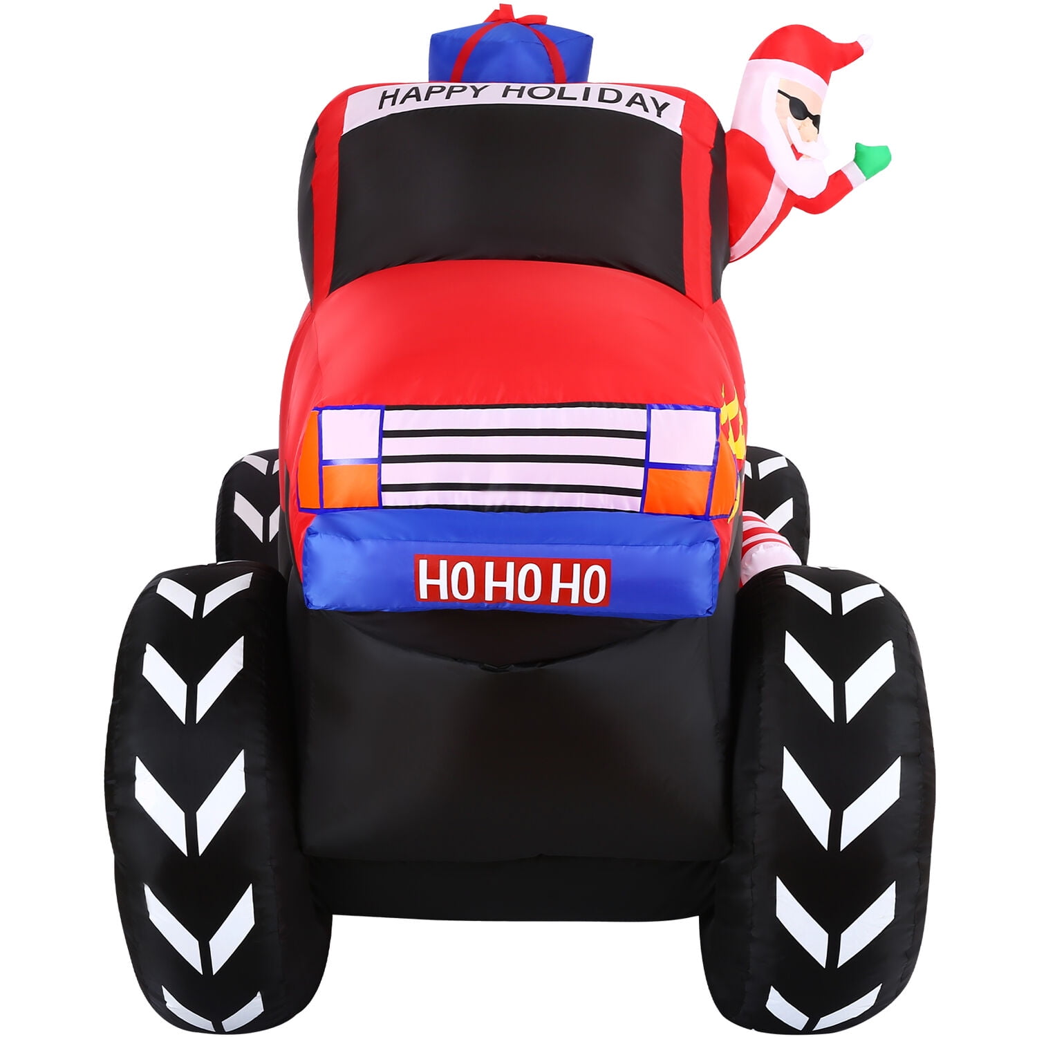 Fraser Hill Farm 7-ft. Wide Inflatable Christmas Santa Claus in Monster Truck with LED Lights, Festive Holiday Blow-Up Decorations, Blower, Ropes, and Stakes Included | FHFMNSRTRCK071-L - Image 12